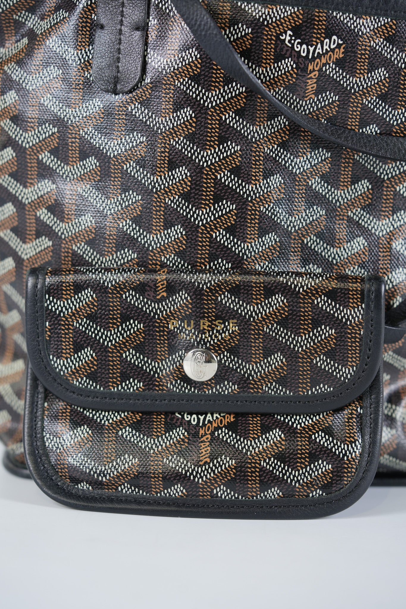 Mini Anjou in Noir/Black Goyardine Canvas | Purse Maison Luxury Bags Shop