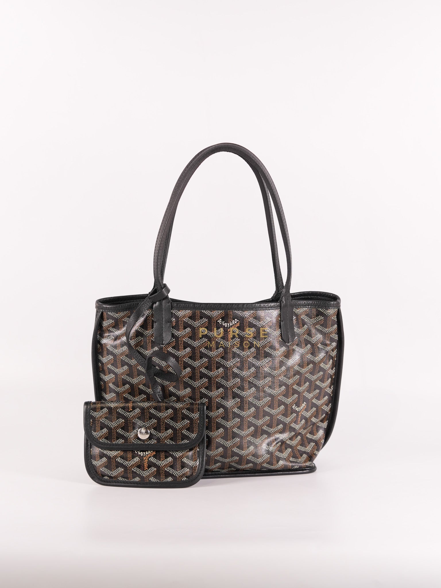 Mini Anjou in Noir/Black Goyardine Canvas | Purse Maison Luxury Bags Shop
