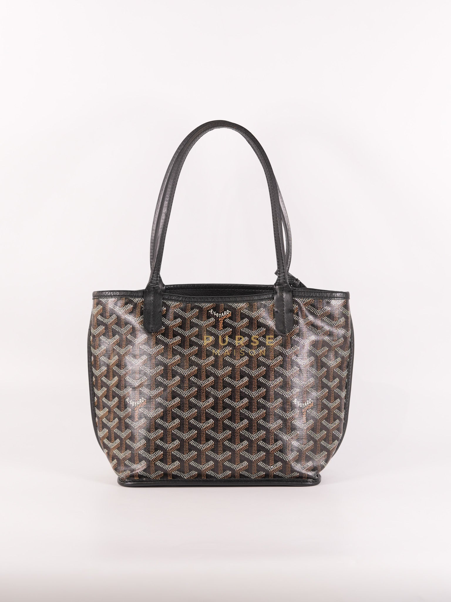 Mini Anjou in Noir/Black Goyardine Canvas | Purse Maison Luxury Bags Shop