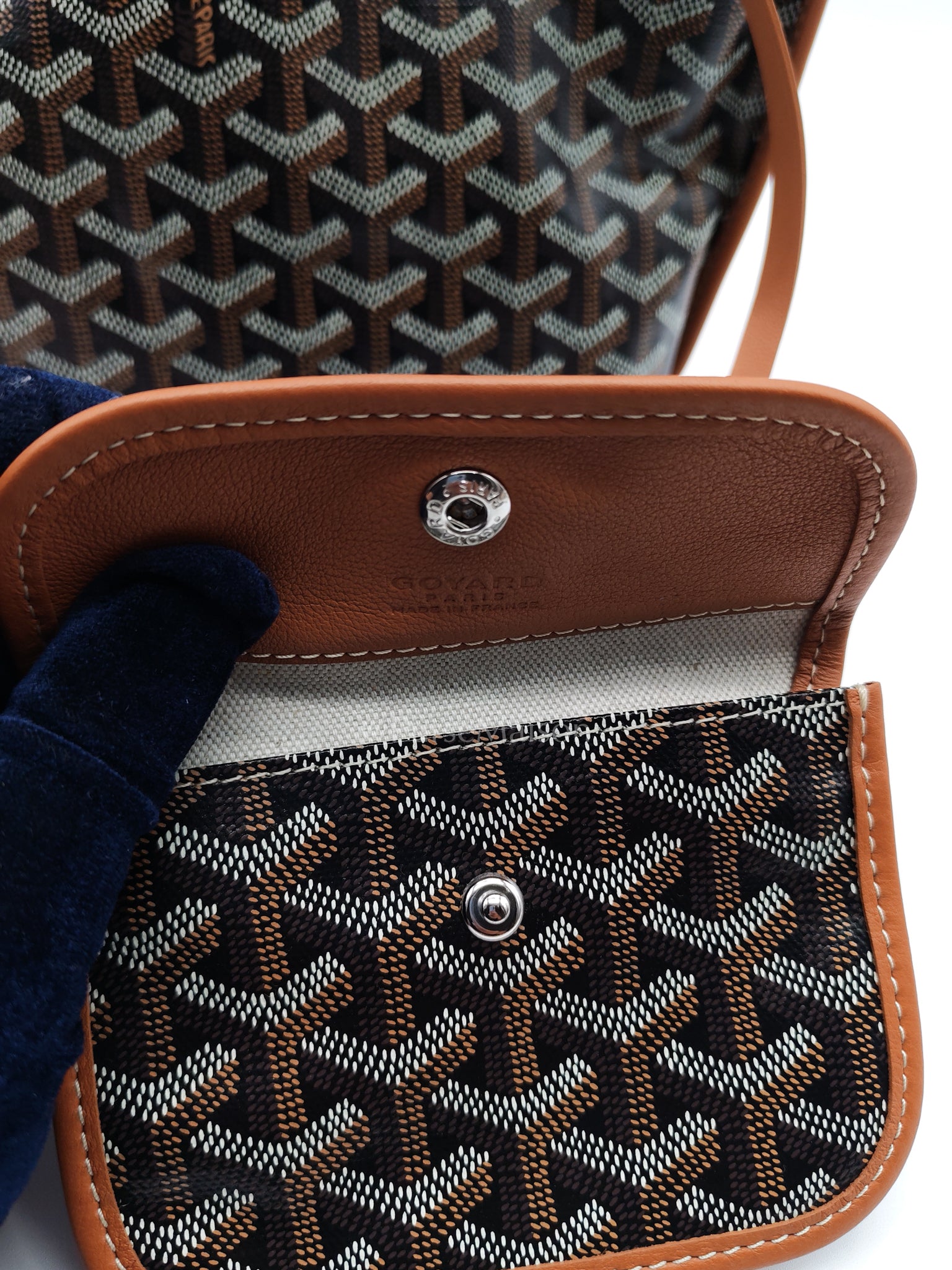 Mini Anjou in Tan Goyardine Canvas Tote Bag | Purse Maison Luxury Bags Shop