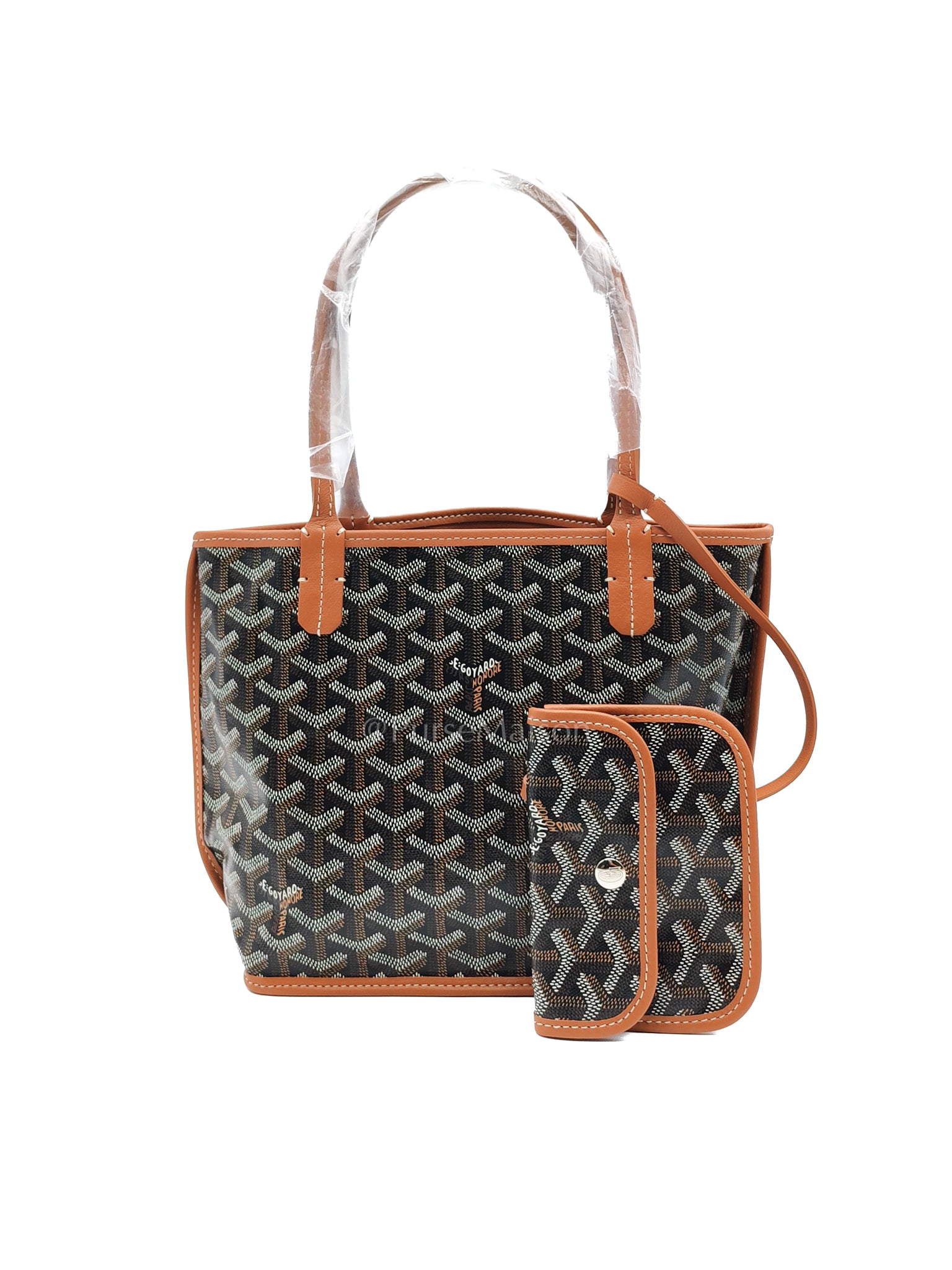 Mini Anjou in Tan Goyardine Canvas Tote Bag | Purse Maison Luxury Bags Shop