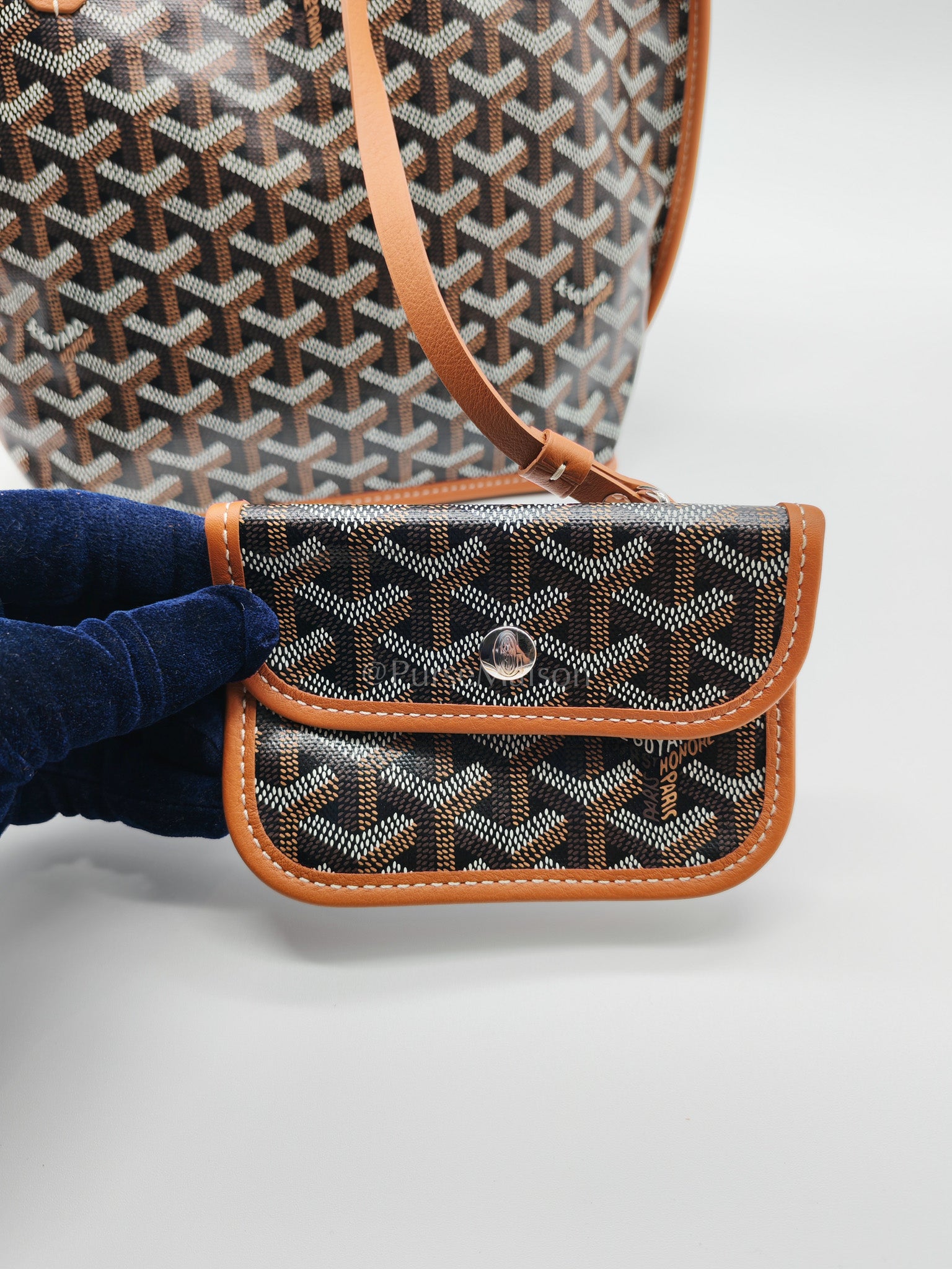 Mini Anjou Tan in Goyardine Canvas Tote Bag | Purse Maison Luxury Bags Shop