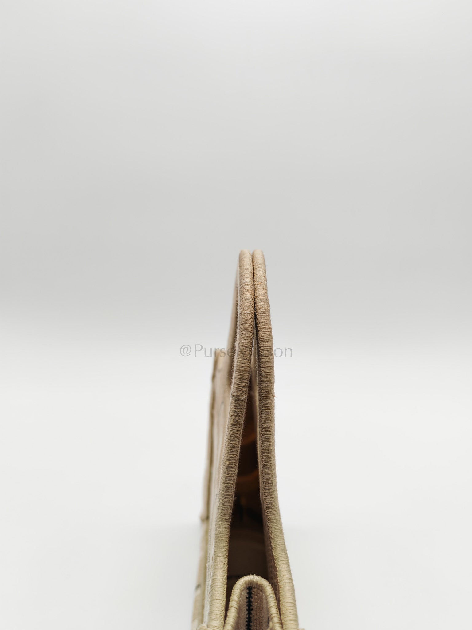 Mini Book Tote in Beige Embroidered Canvas | Purse Maison Luxury Bags Shop