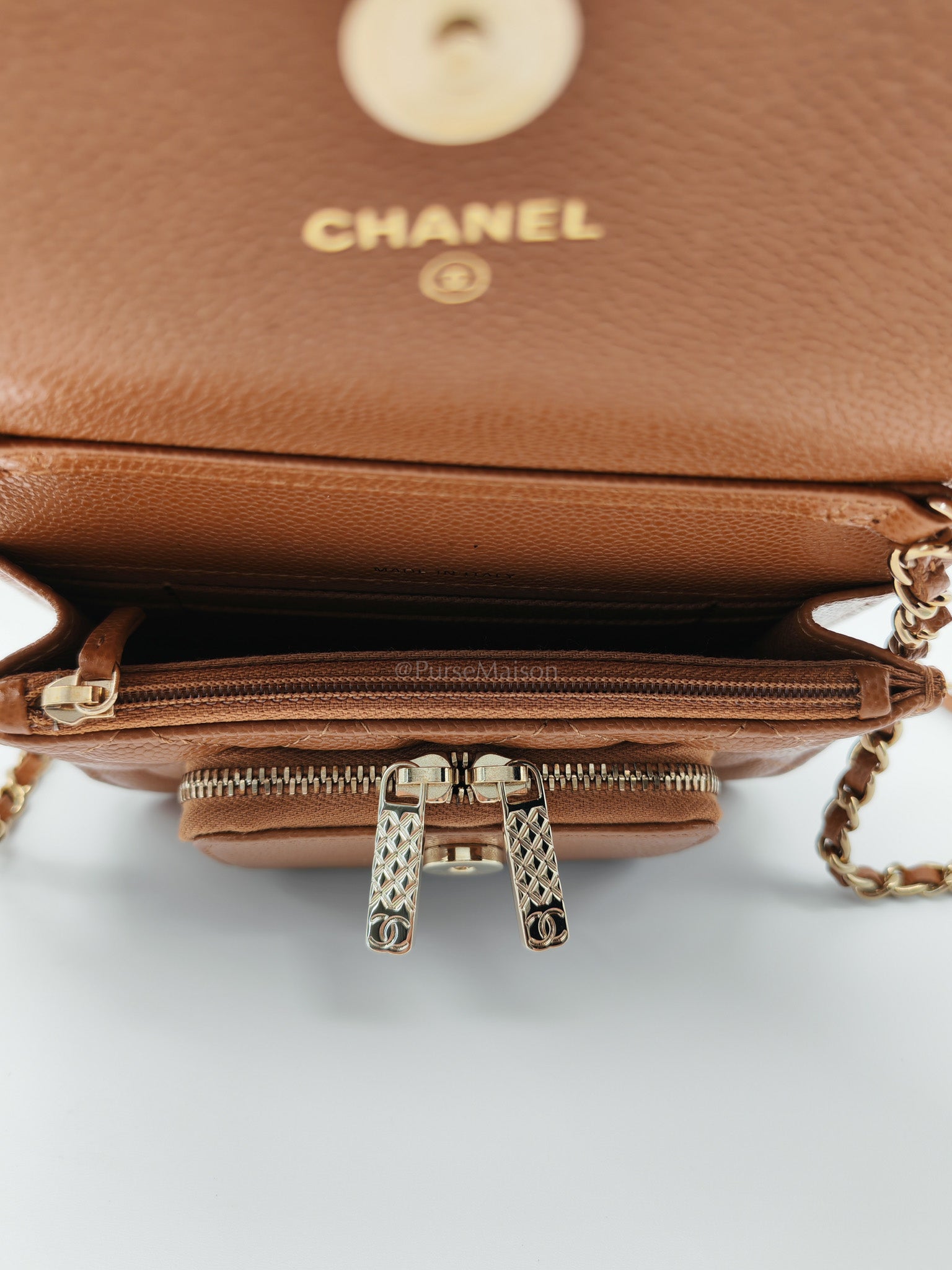 Mini Business Affinity in Caramel Light Gold Hardware (Microchip) | Purse Maison Luxury Bags Shop