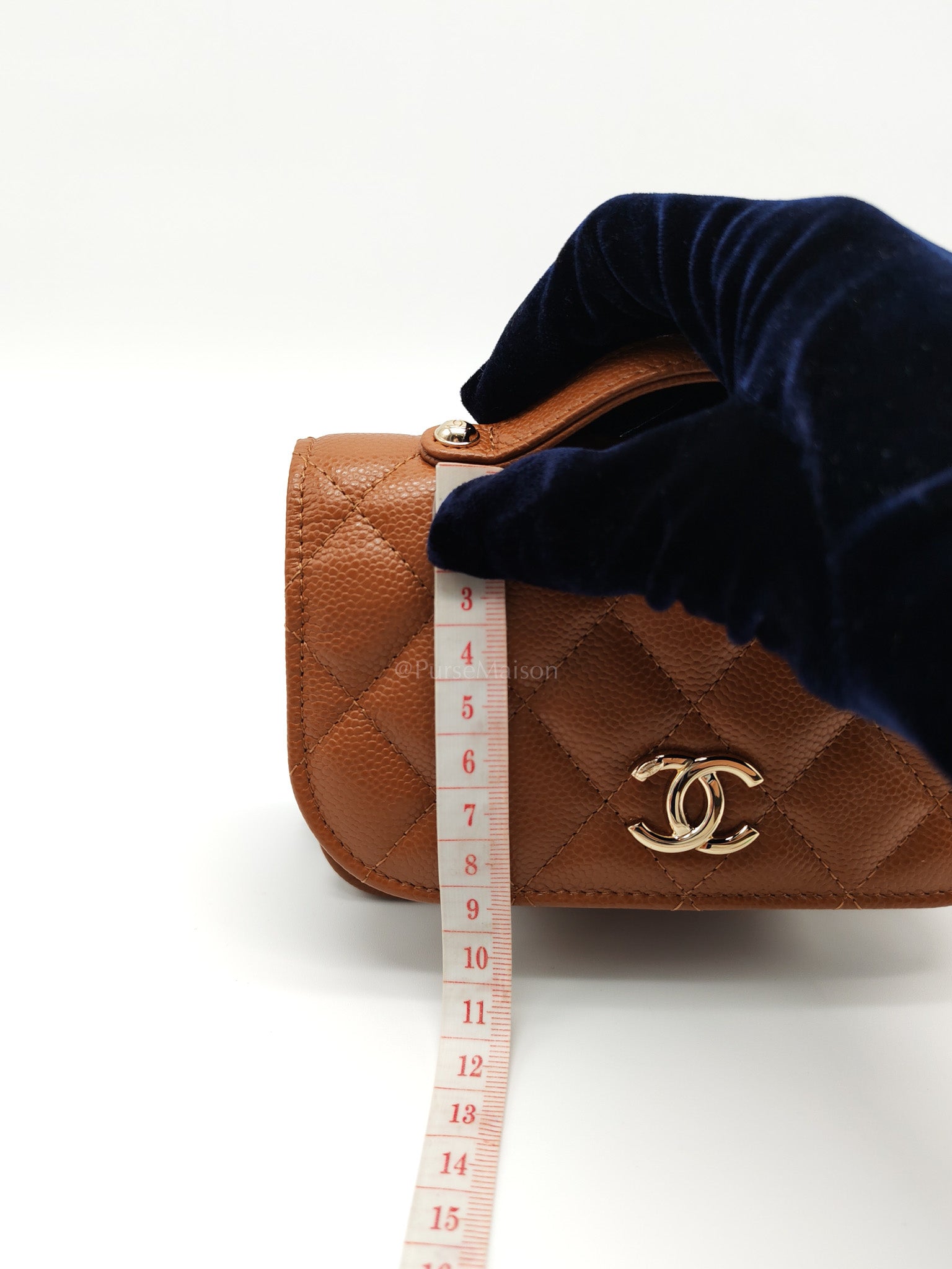 Mini Business Affinity in Caramel Light Gold Hardware (Microchip) | Purse Maison Luxury Bags Shop