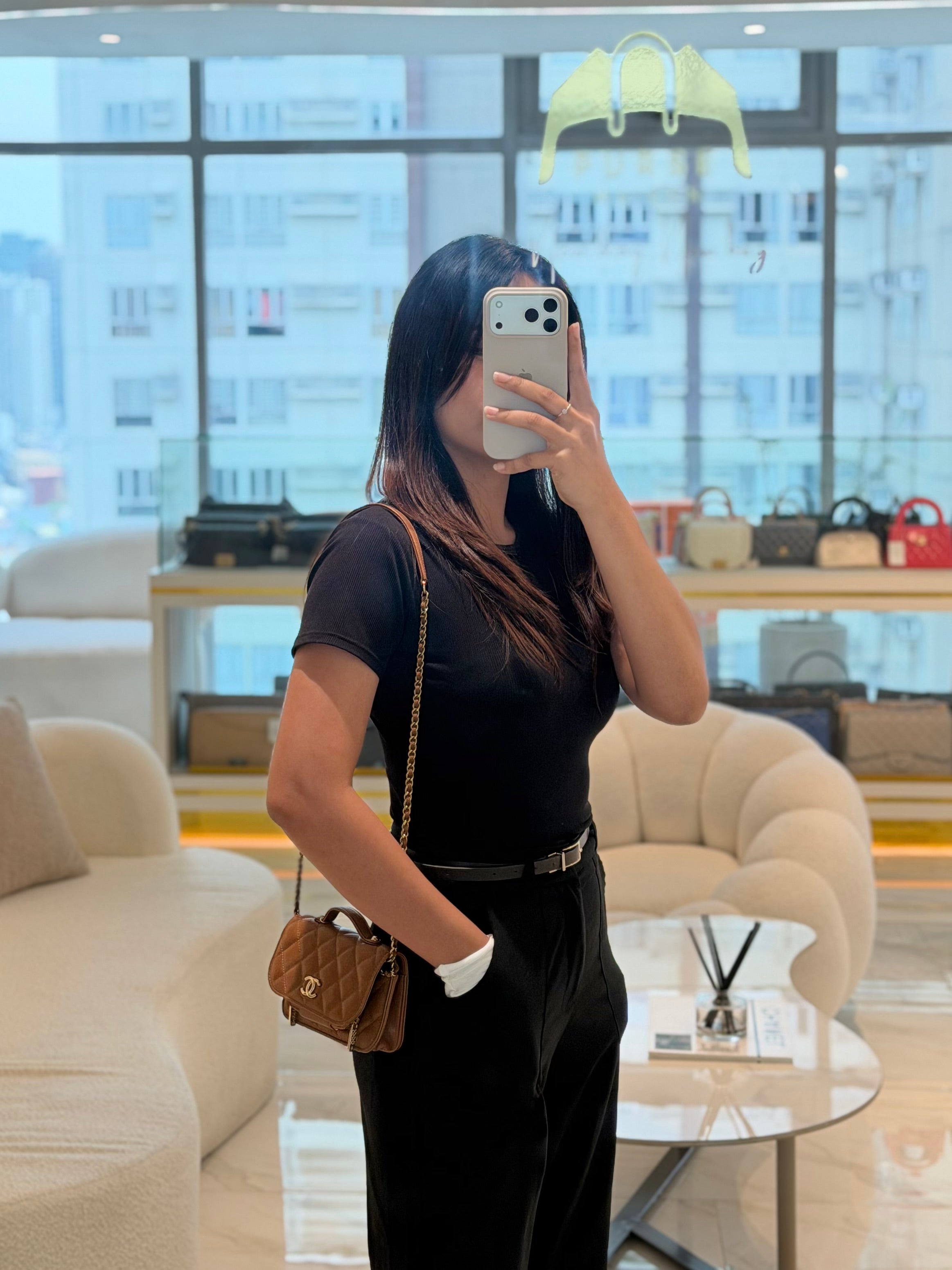 Mini Business Affinity in Caramel Light Gold Hardware (Microchip) | Purse Maison Luxury Bags Shop