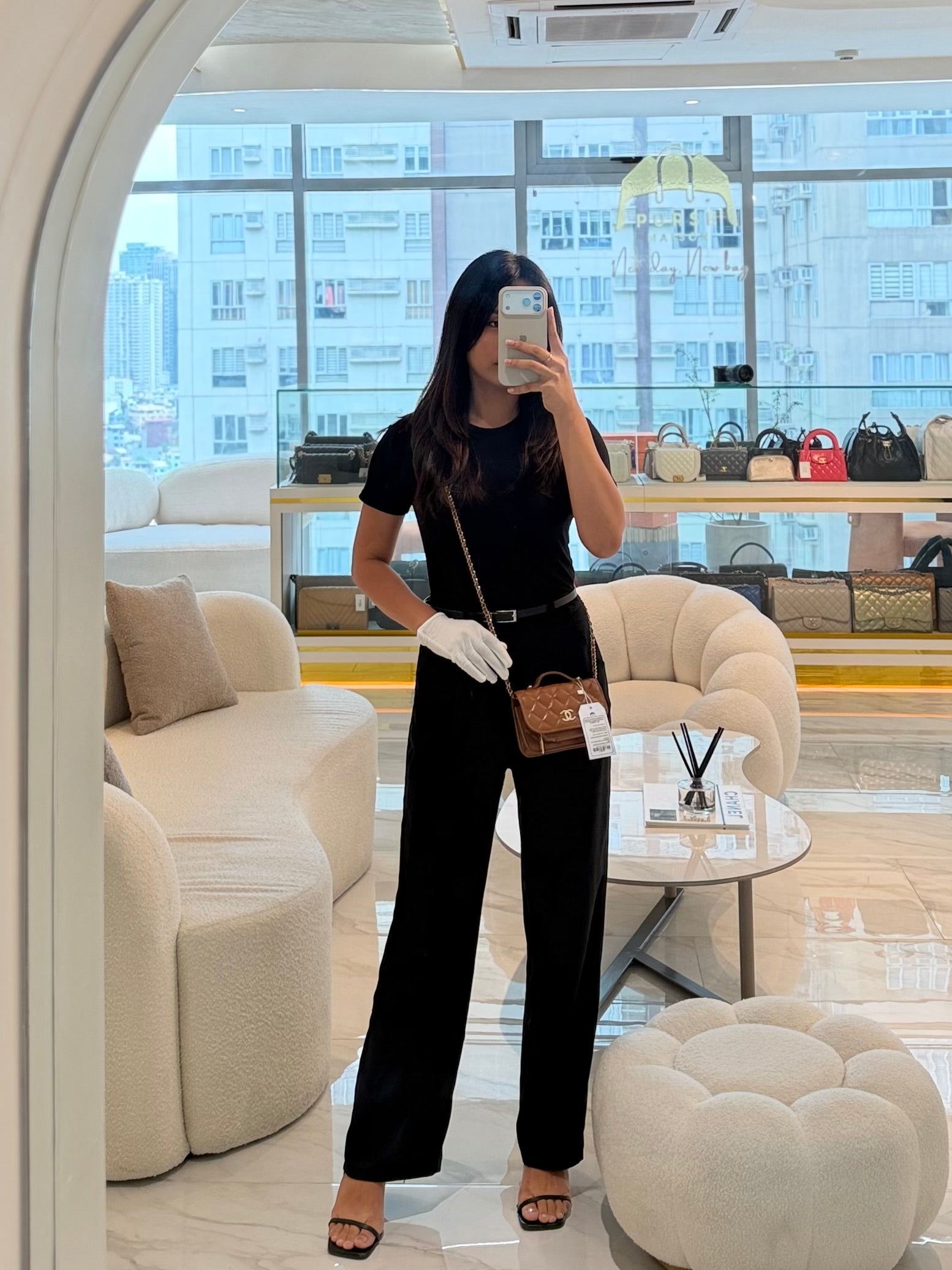 Mini Business Affinity in Caramel Light Gold Hardware (Microchip) | Purse Maison Luxury Bags Shop