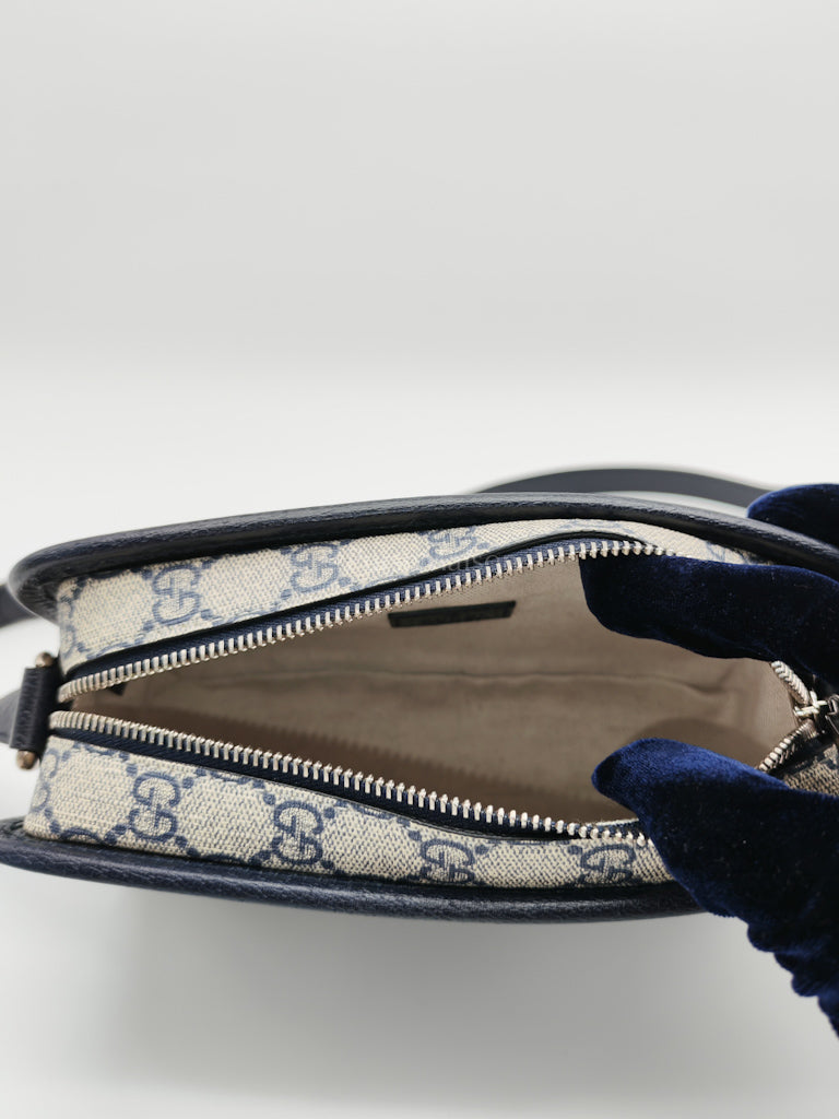 Mini Camera Bag in Blue GG Supreme Canvas | Purse Maison Luxury Bags Shop