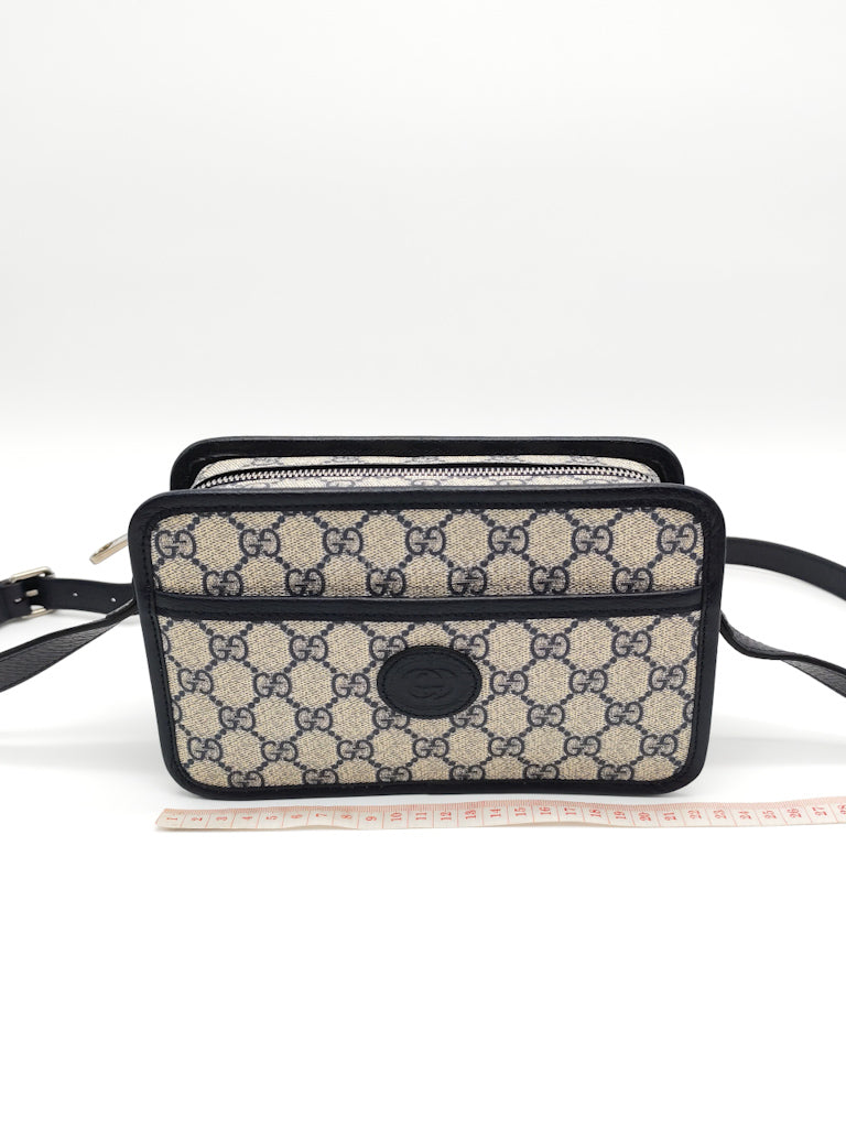 Mini Camera Bag in Blue GG Supreme Canvas | Purse Maison Luxury Bags Shop