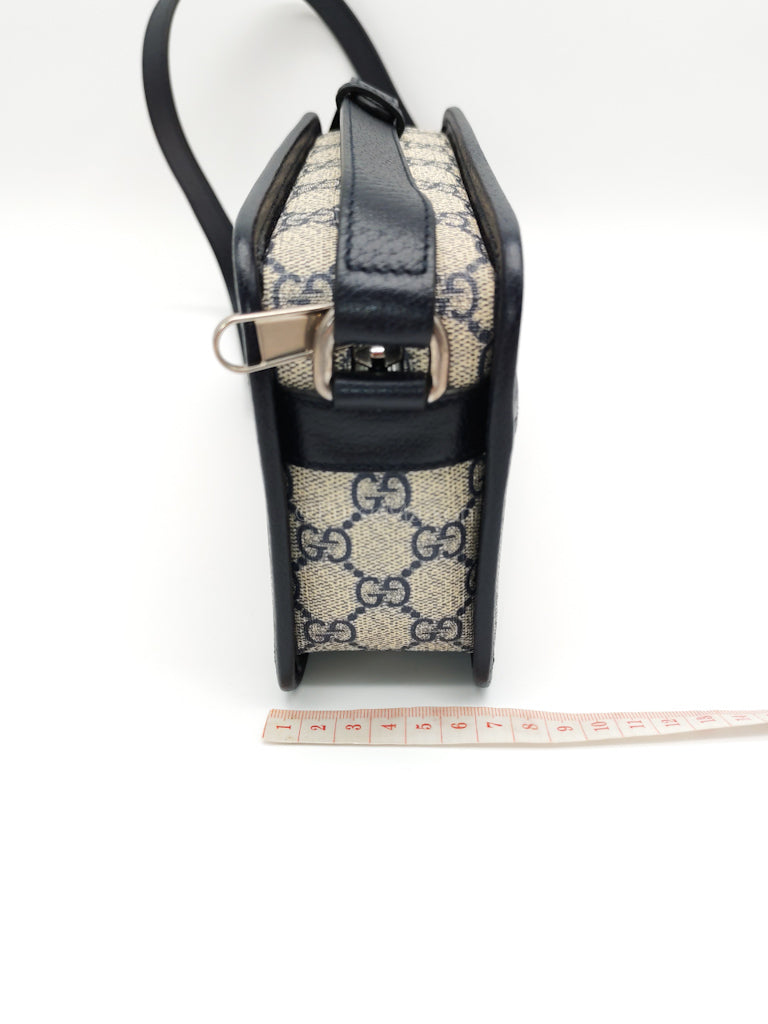 Mini Camera Bag in Blue GG Supreme Canvas | Purse Maison Luxury Bags Shop