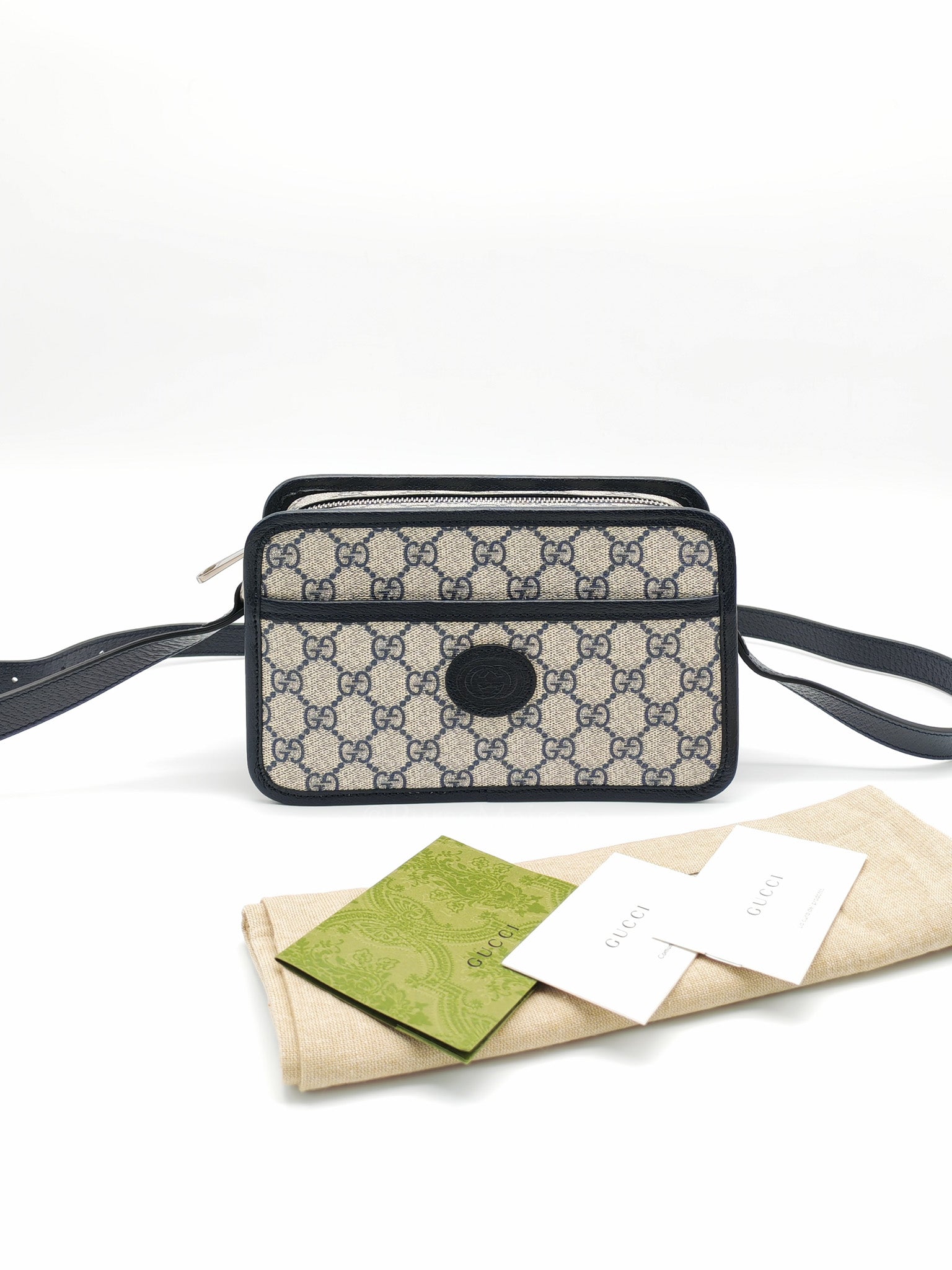 Mini Camera Bag in Blue GG Supreme Canvas | Purse Maison Luxury Bags Shop