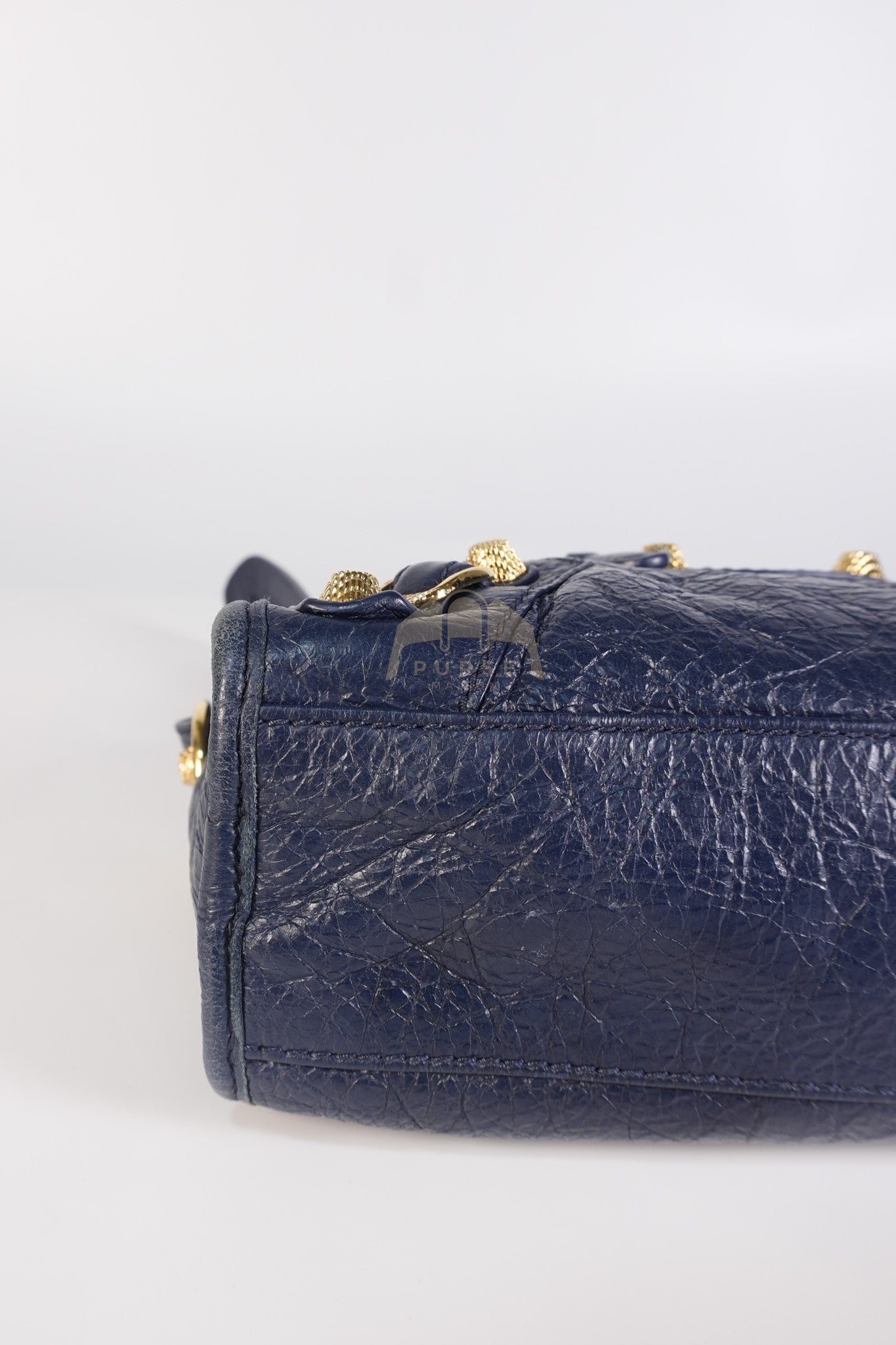 Mini City Metallic in Navy Blue Lambskin Leather Crossbody Bag | Purse Maison Luxury Bags Shop