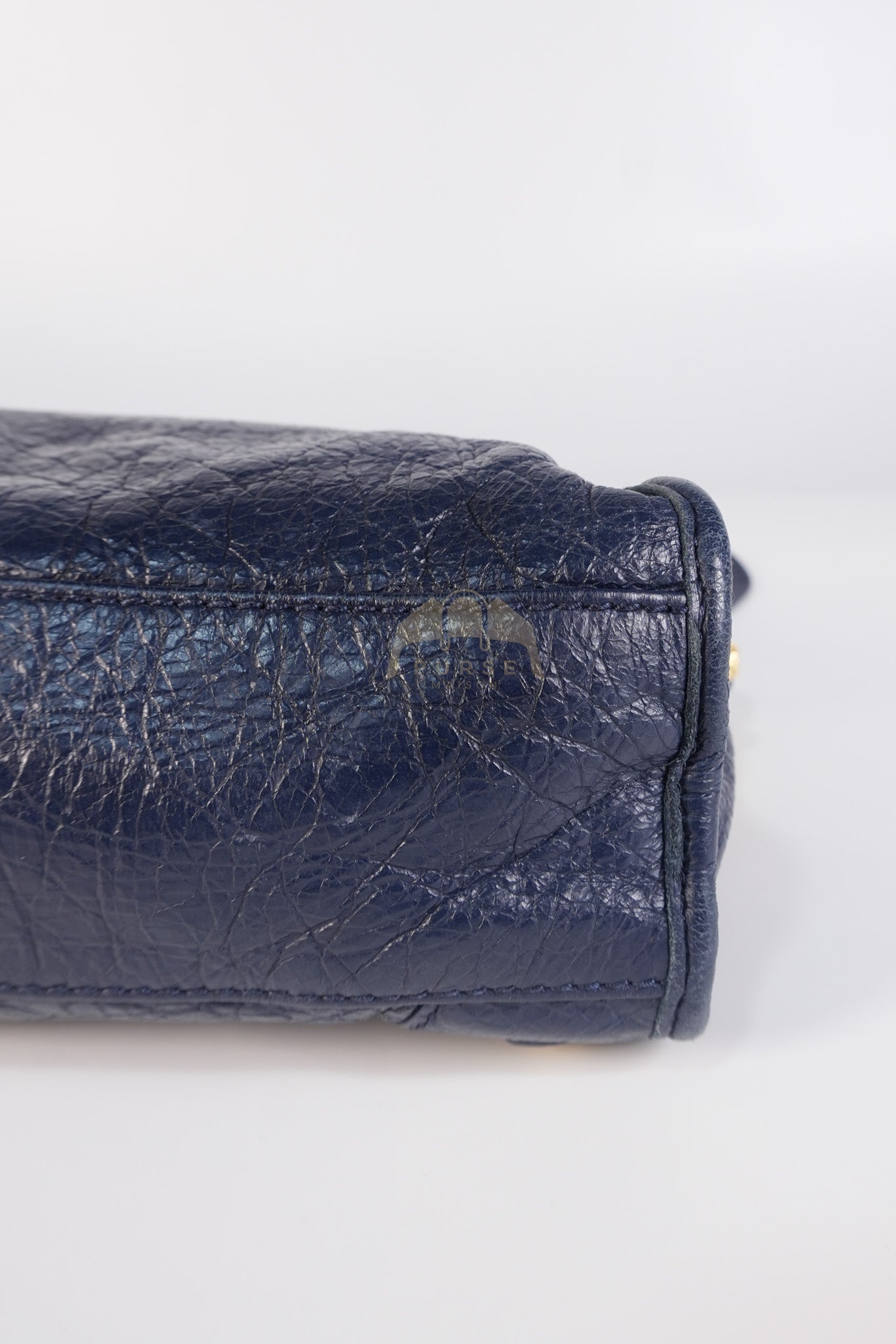 Mini City Metallic in Navy Blue Lambskin Leather Crossbody Bag | Purse Maison Luxury Bags Shop