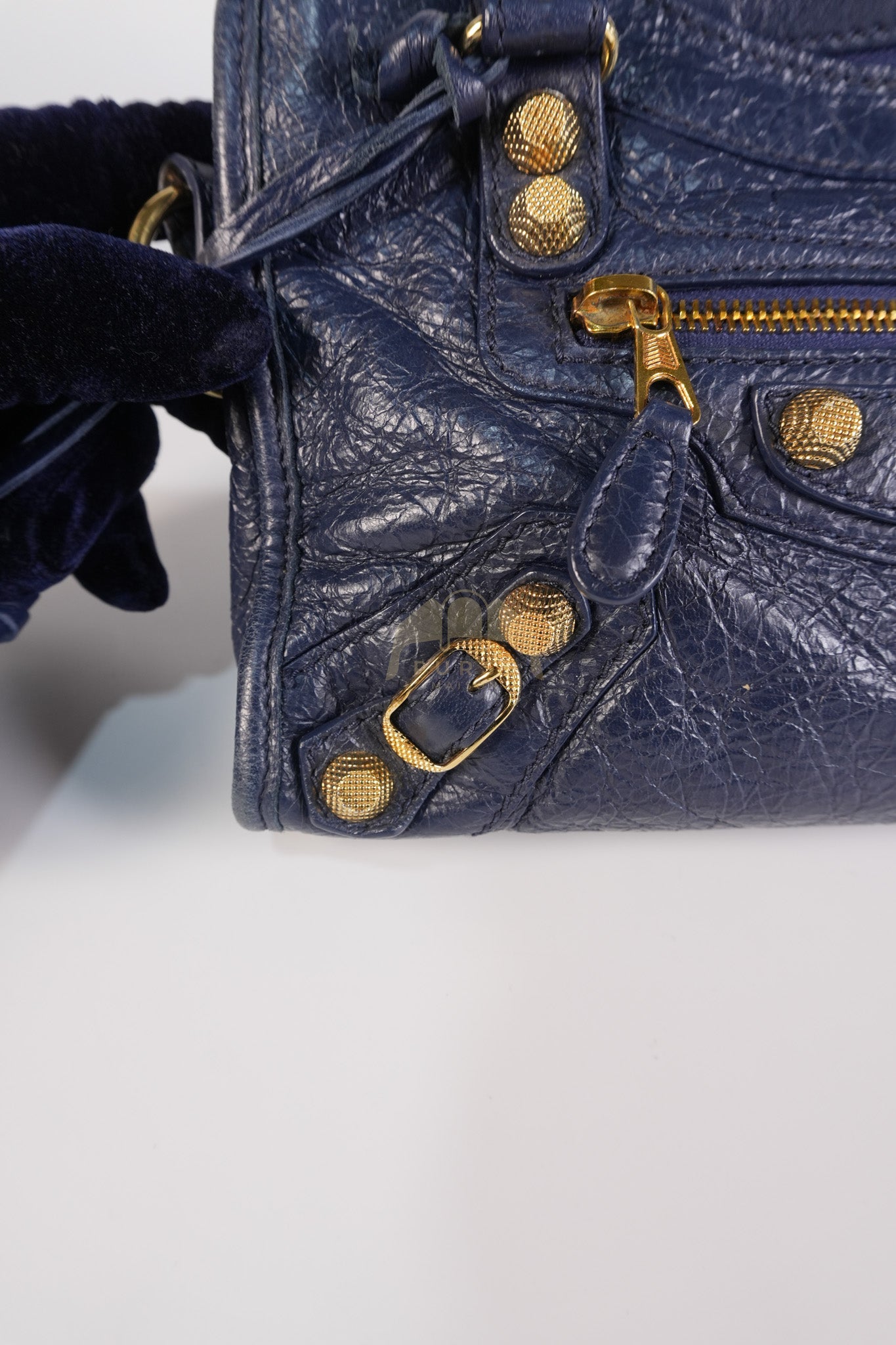 Mini City Metallic in Navy Blue Lambskin Leather Crossbody Bag | Purse Maison Luxury Bags Shop
