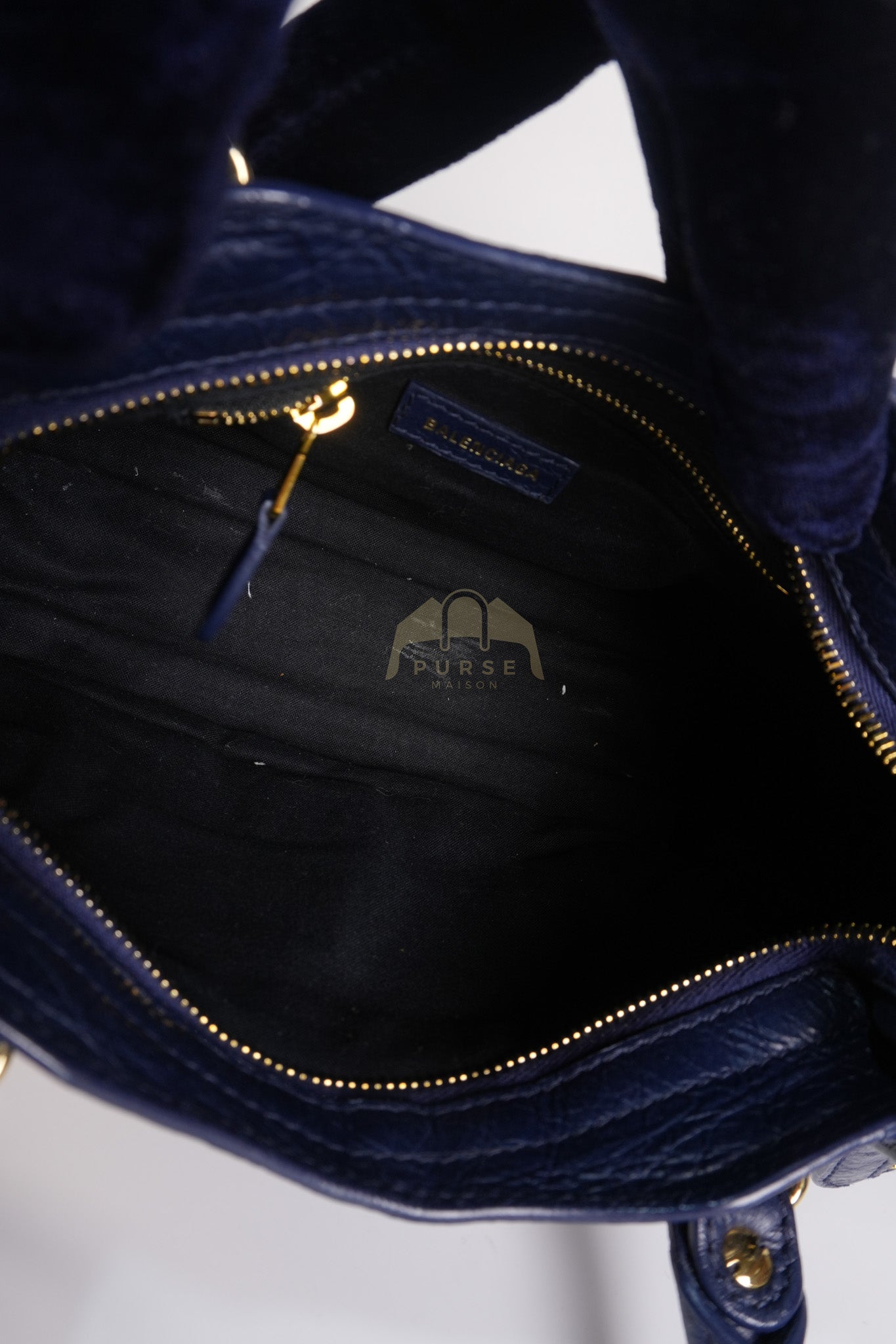 Mini City Metallic in Navy Blue Lambskin Leather Crossbody Bag | Purse Maison Luxury Bags Shop