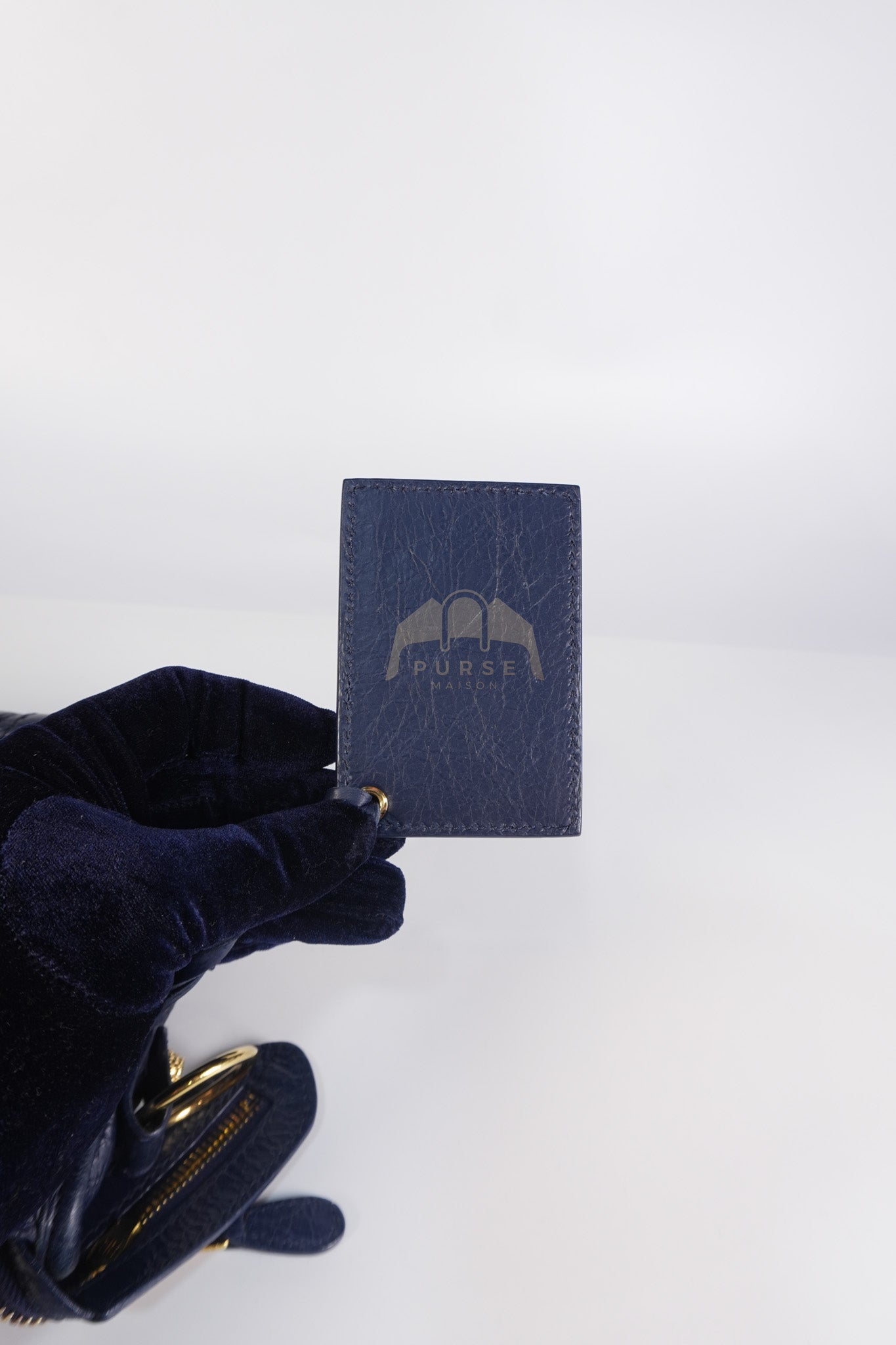 Mini City Metallic in Navy Blue Lambskin Leather Crossbody Bag | Purse Maison Luxury Bags Shop