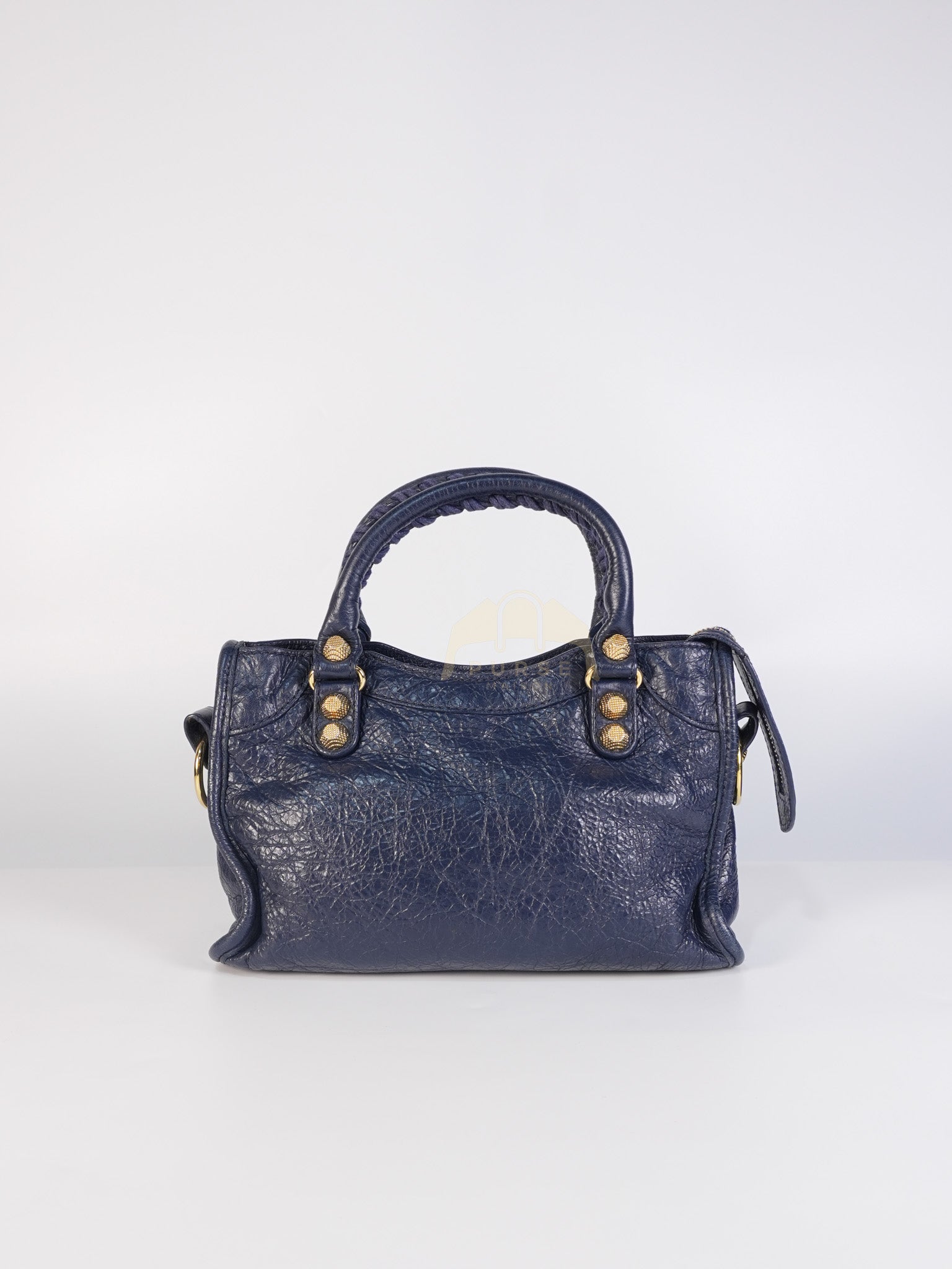 Mini City Metallic in Navy Blue Lambskin Leather Crossbody Bag | Purse Maison Luxury Bags Shop