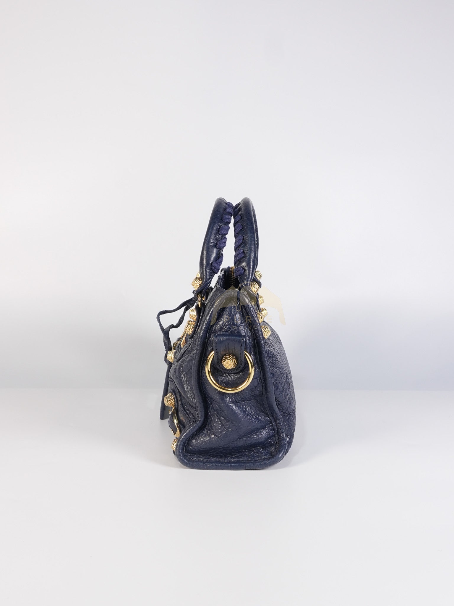 Mini City Metallic in Navy Blue Lambskin Leather Crossbody Bag | Purse Maison Luxury Bags Shop