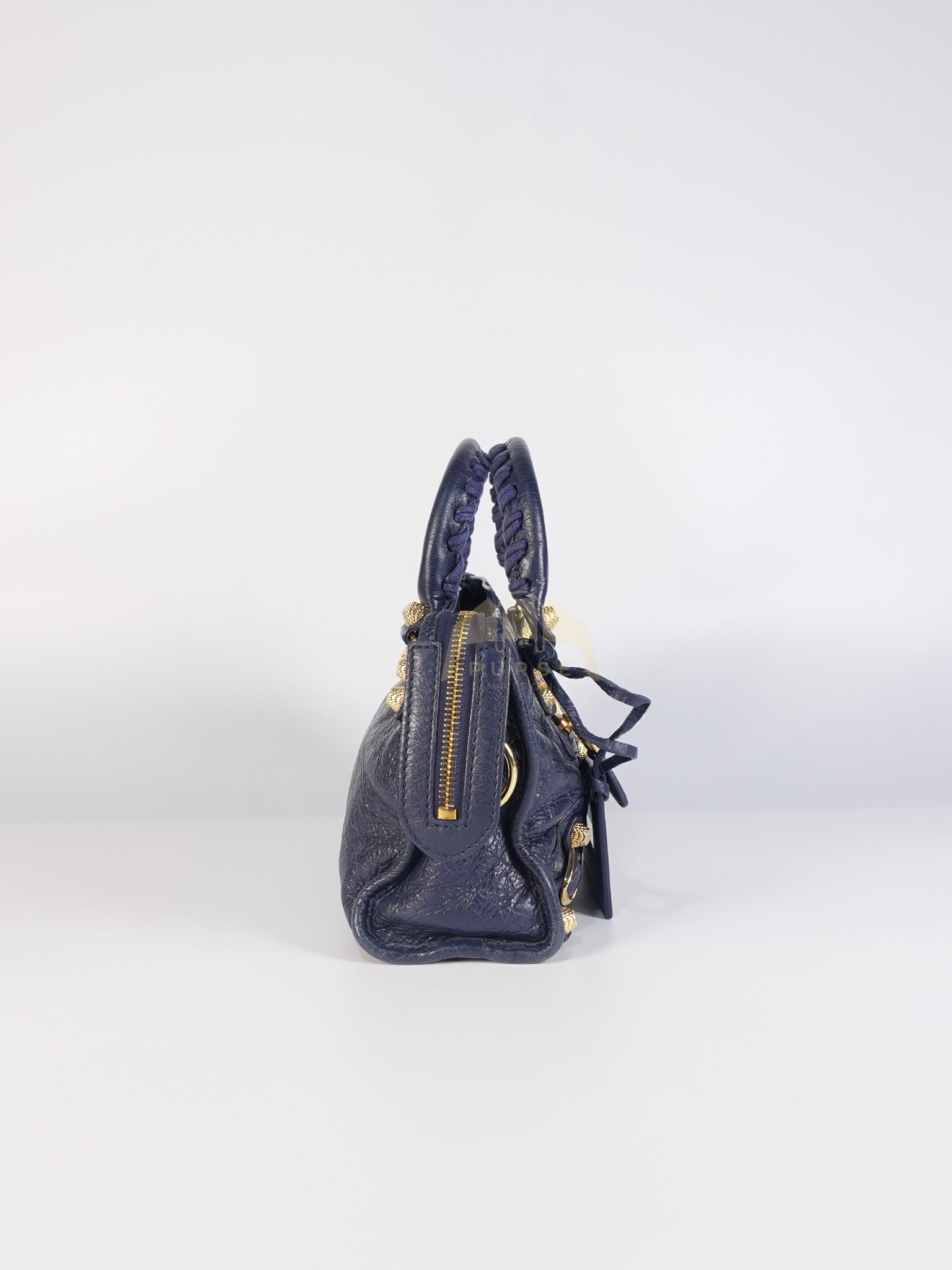Mini City Metallic in Navy Blue Lambskin Leather Crossbody Bag | Purse Maison Luxury Bags Shop