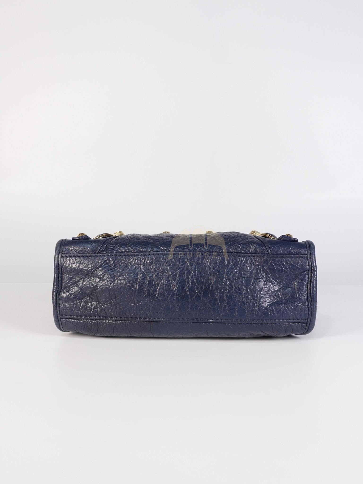 Mini City Metallic in Navy Blue Lambskin Leather Crossbody Bag | Purse Maison Luxury Bags Shop