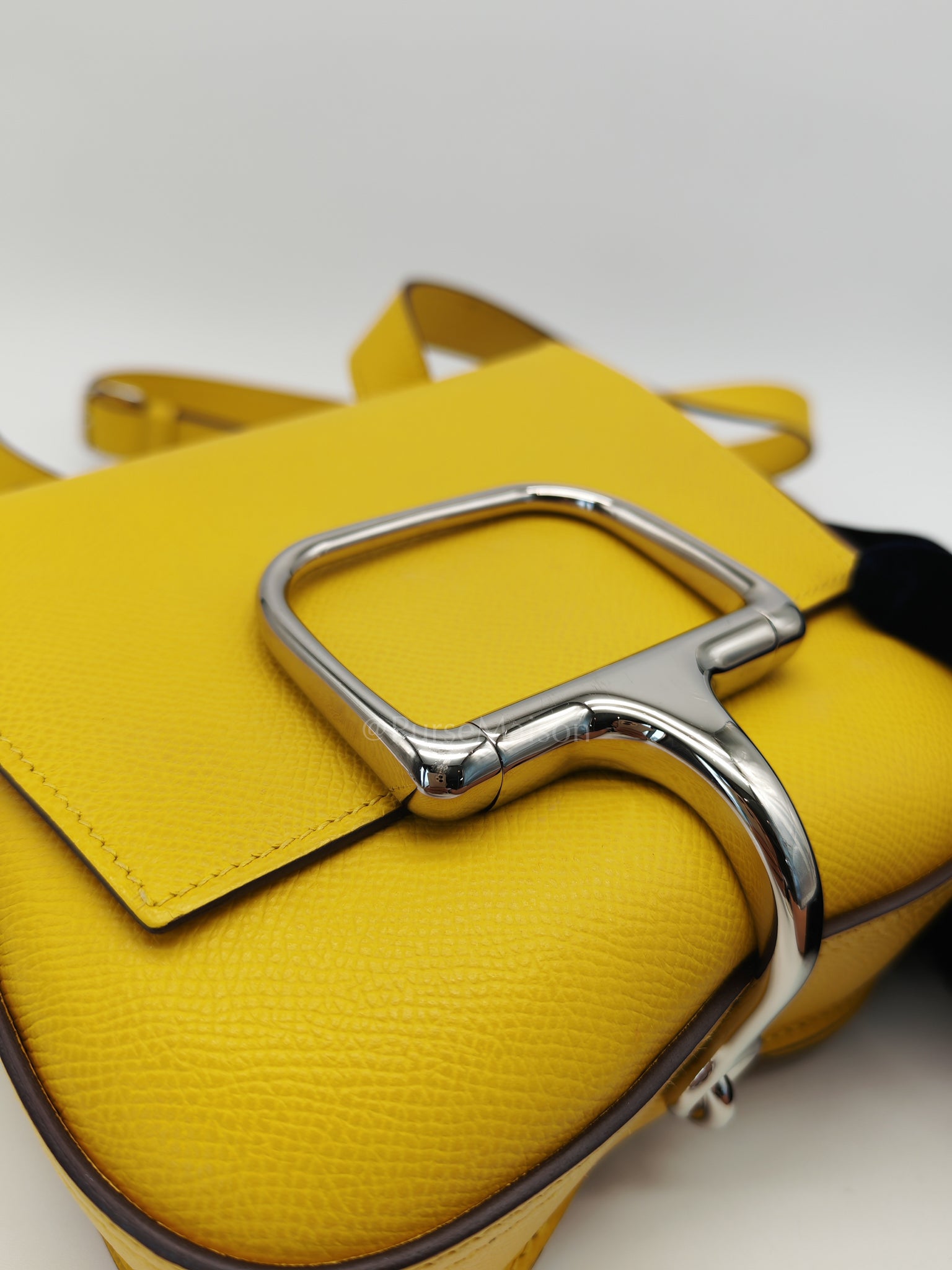 Mini Della Cavalleria Jaune de Naples Epsom Leather and Palladium Hardware Stamp U (2022) | Purse Maison Luxury Bags Shop