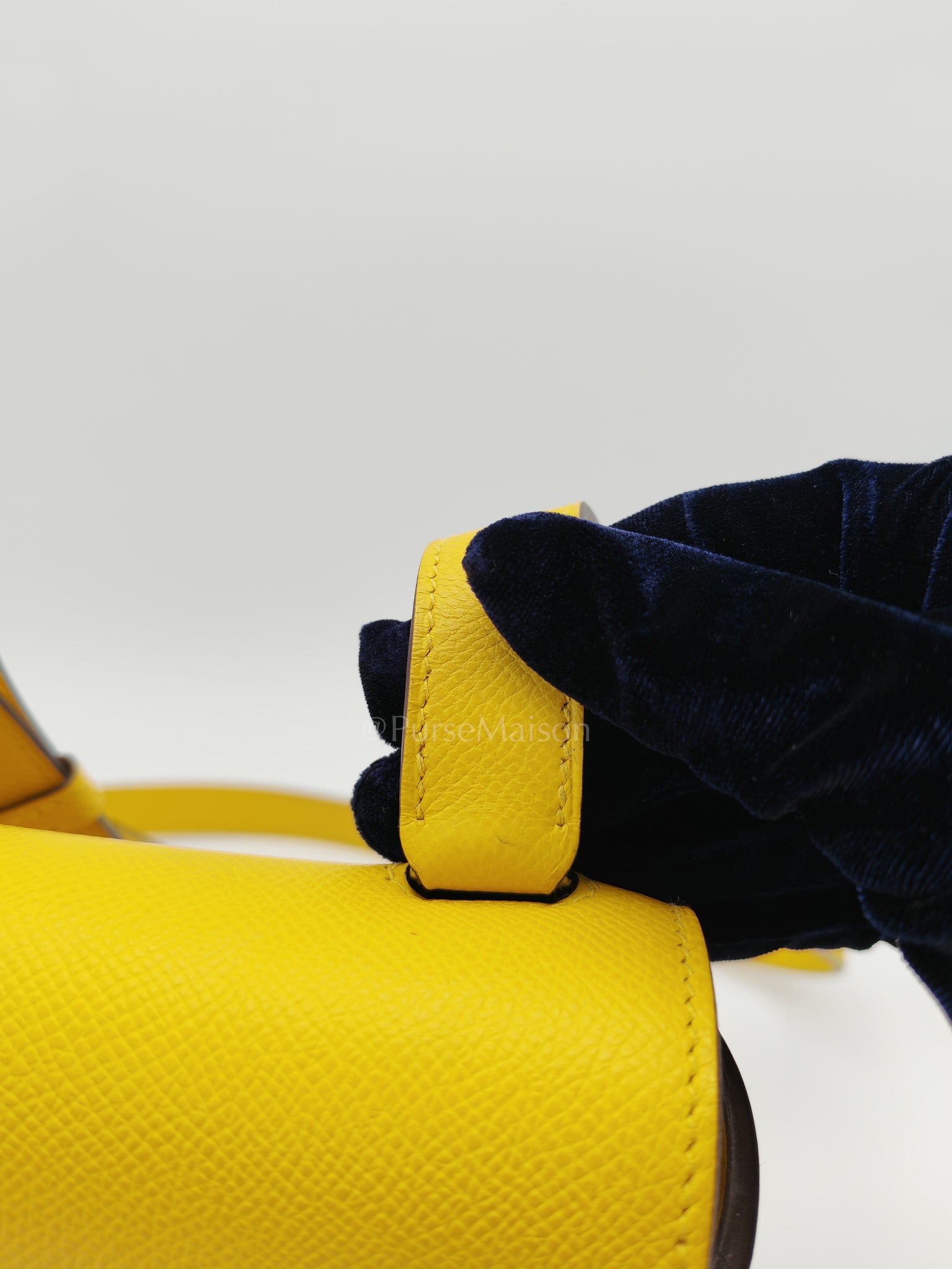 Mini Della Cavalleria Jaune de Naples Epsom Leather and Palladium Hardware Stamp U (2022) | Purse Maison Luxury Bags Shop
