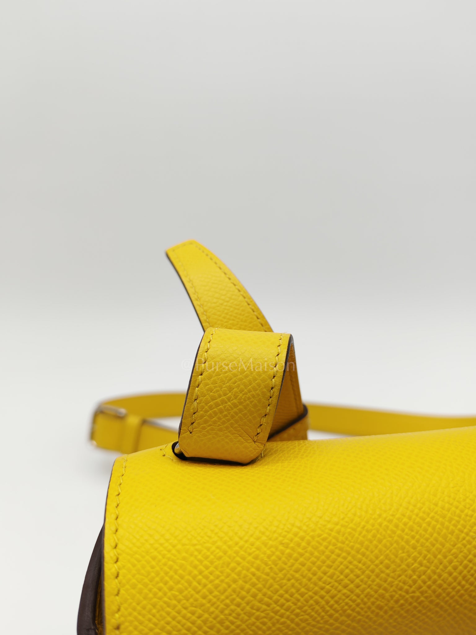 Mini Della Cavalleria Jaune de Naples Epsom Leather and Palladium Hardware Stamp U (2022) | Purse Maison Luxury Bags Shop