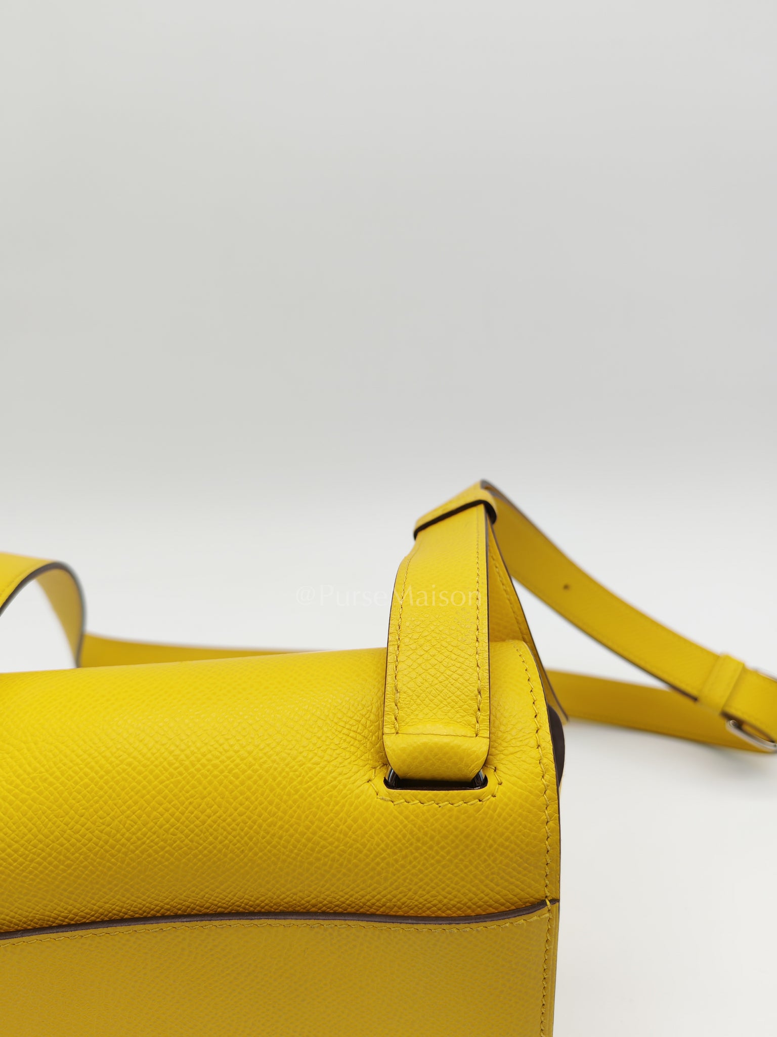 Mini Della Cavalleria Jaune de Naples Epsom Leather and Palladium Hardware Stamp U (2022) | Purse Maison Luxury Bags Shop