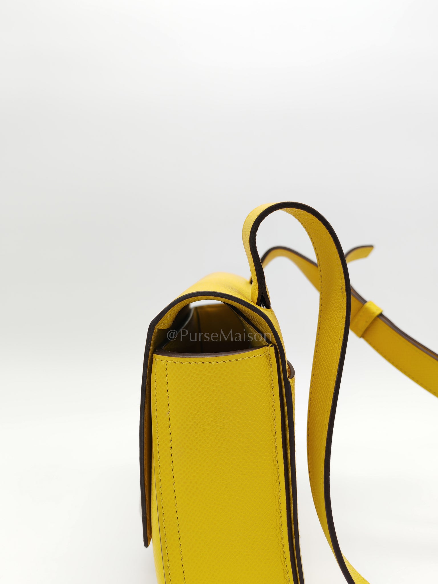 Mini Della Cavalleria Jaune de Naples Epsom Leather and Palladium Hardware Stamp U (2022) | Purse Maison Luxury Bags Shop