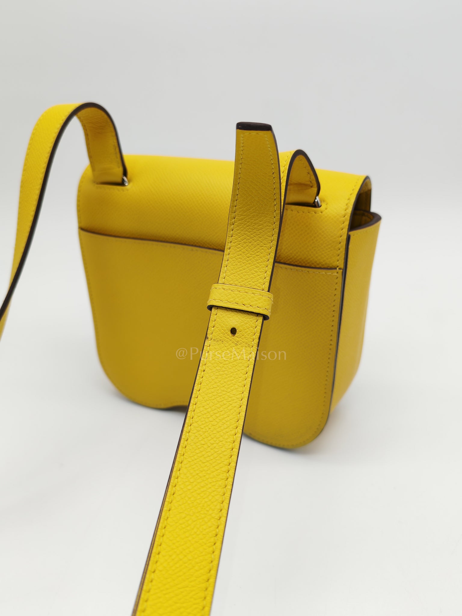 Mini Della Cavalleria Jaune de Naples Epsom Leather and Palladium Hardware Stamp U (2022) | Purse Maison Luxury Bags Shop