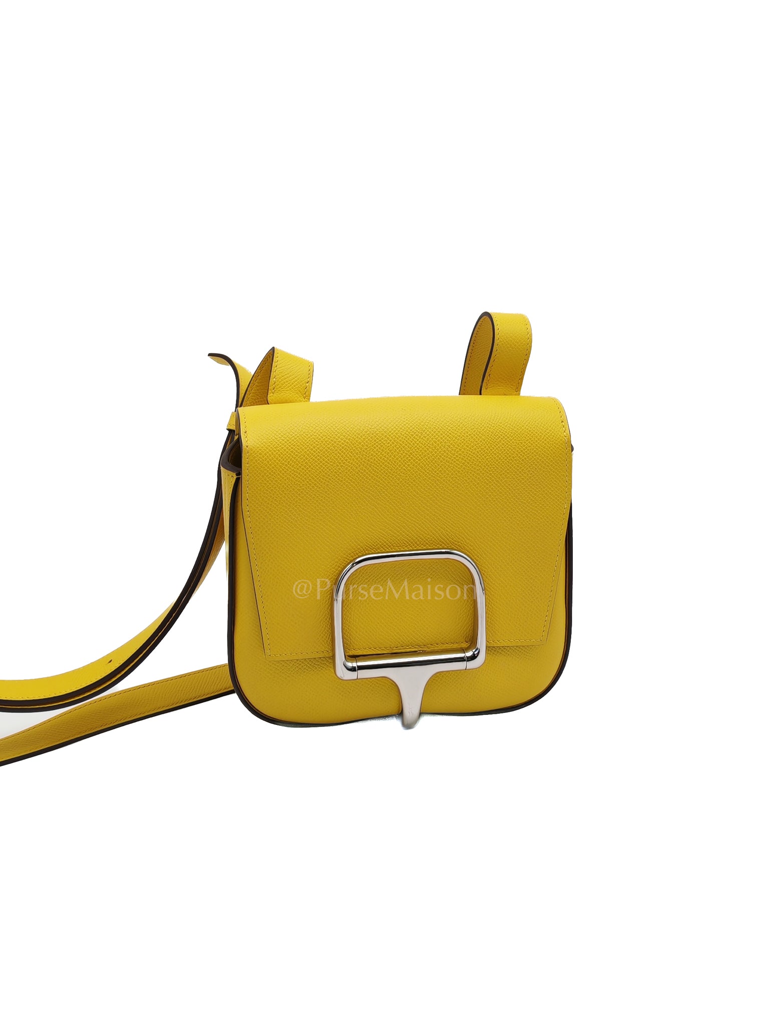 Mini Della Cavalleria Jaune de Naples Epsom Leather and Palladium Hardware Stamp U (2022) | Purse Maison Luxury Bags Shop