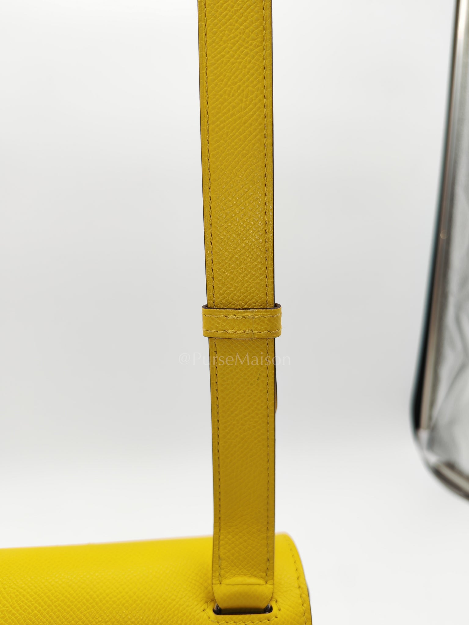 Mini Della Cavalleria Jaune de Naples Epsom Leather and Palladium Hardware Stamp U (2022) | Purse Maison Luxury Bags Shop