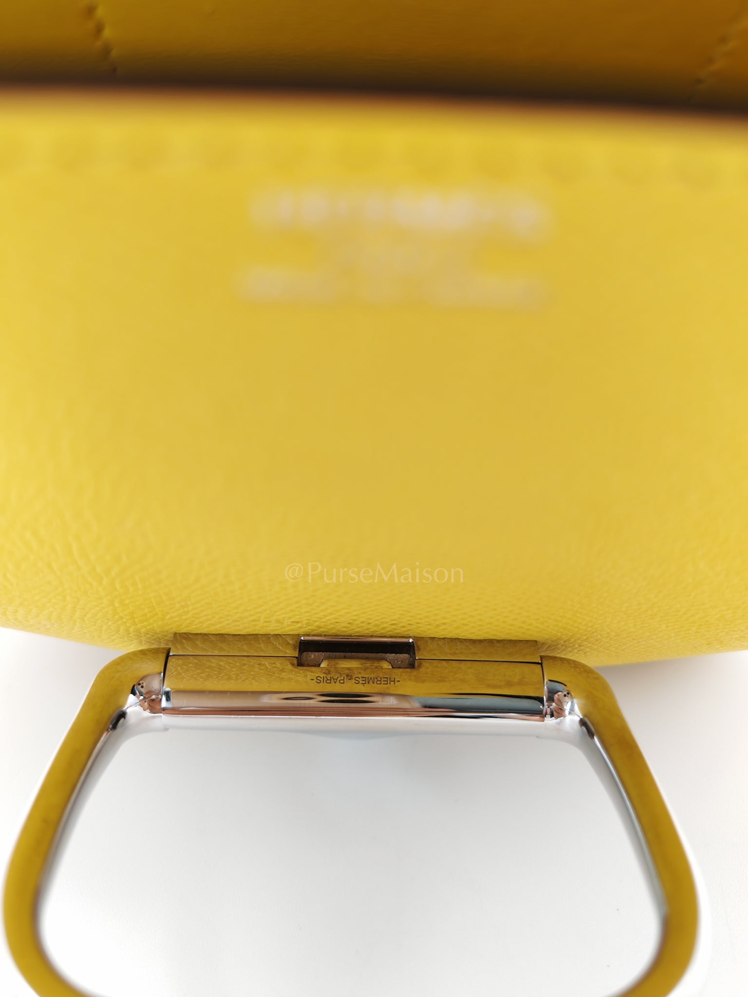 Mini Della Cavalleria Jaune de Naples Epsom Leather and Palladium Hardware Stamp U (2022) | Purse Maison Luxury Bags Shop