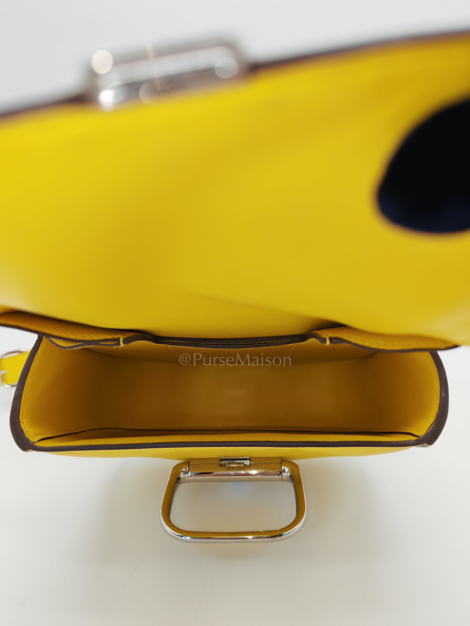 Mini Della Cavalleria Jaune de Naples Epsom Leather and Palladium Hardware Stamp U (2022) | Purse Maison Luxury Bags Shop