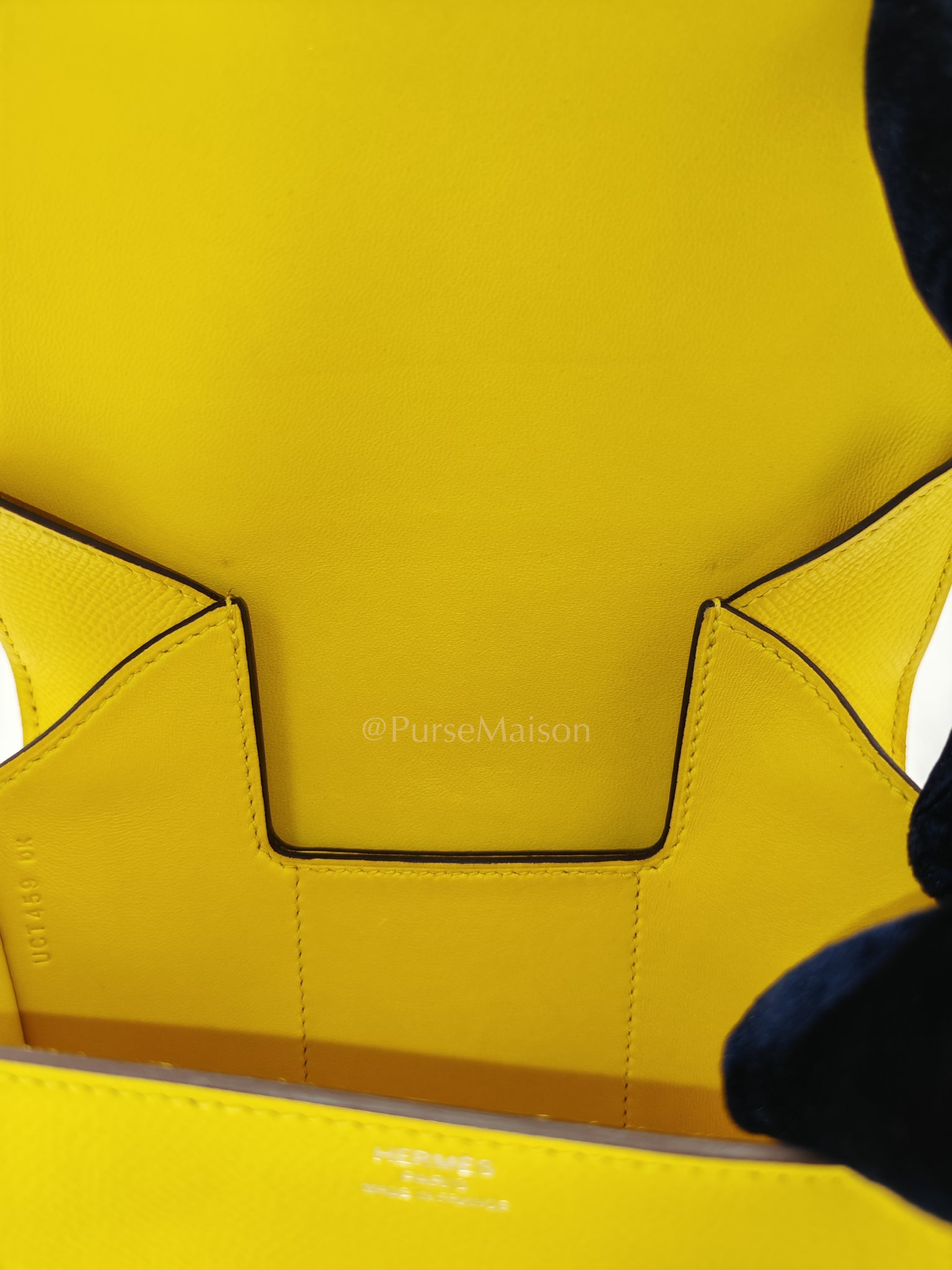 Mini Della Cavalleria Jaune de Naples Epsom Leather and Palladium Hardware Stamp U (2022) | Purse Maison Luxury Bags Shop