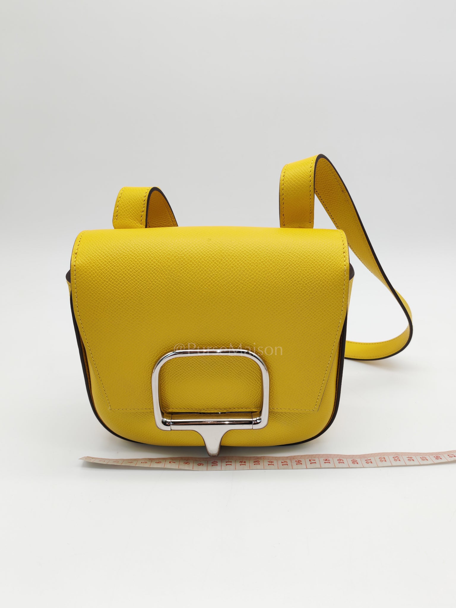 Mini Della Cavalleria Jaune de Naples Epsom Leather and Palladium Hardware Stamp U (2022) | Purse Maison Luxury Bags Shop