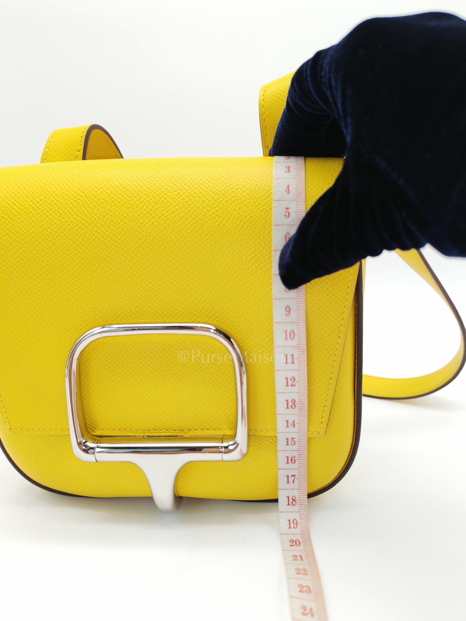 Mini Della Cavalleria Jaune de Naples Epsom Leather and Palladium Hardware Stamp U (2022) | Purse Maison Luxury Bags Shop