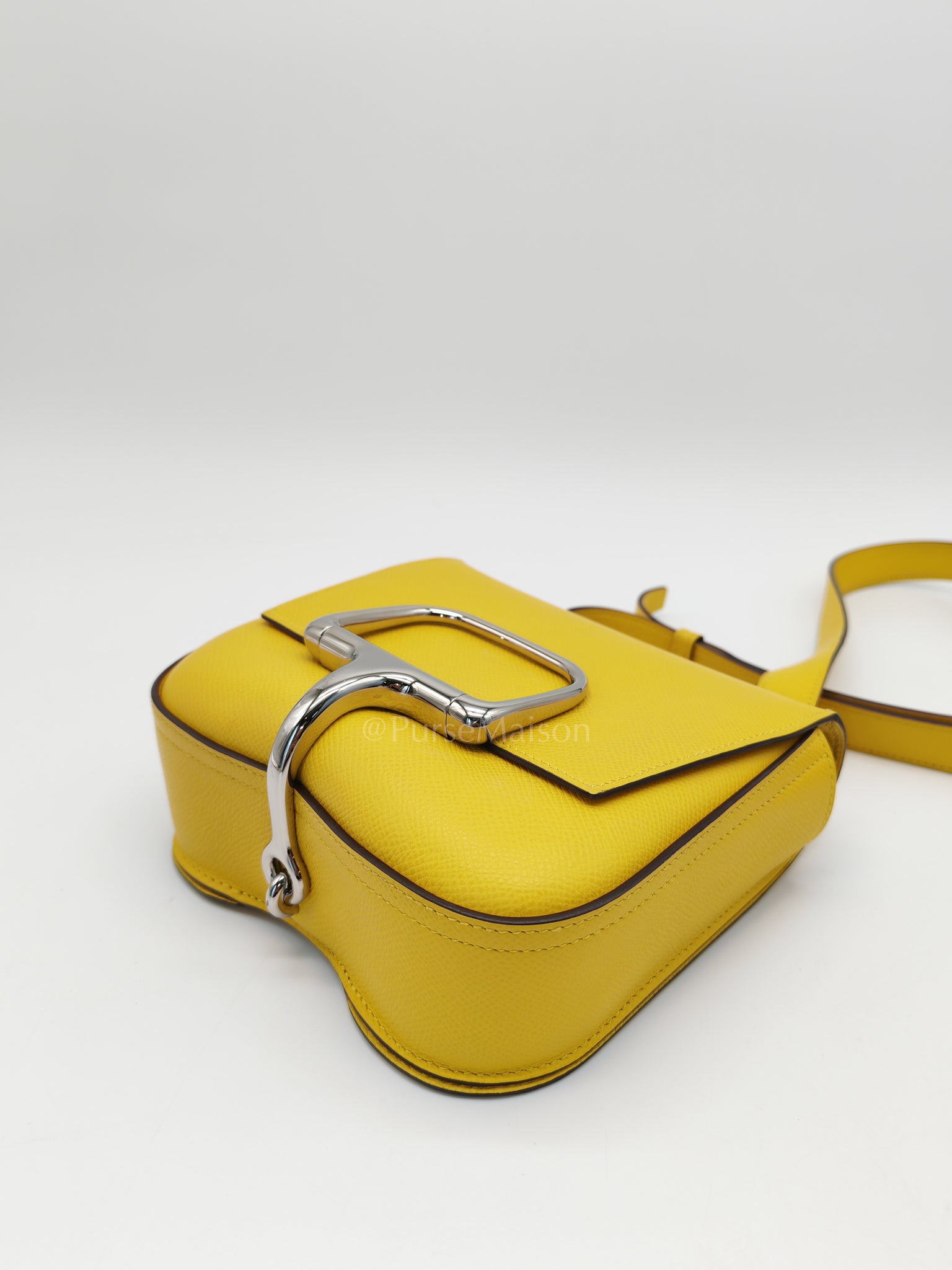 Mini Della Cavalleria Jaune de Naples Epsom Leather and Palladium Hardware Stamp U (2022) | Purse Maison Luxury Bags Shop