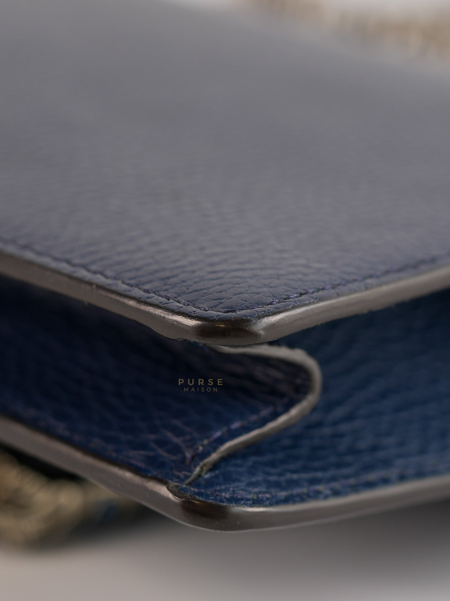 Mini Dionysus Dollar Crystal in Navy Blue Calfskin Leather | Purse Maison Luxury Bags Shop