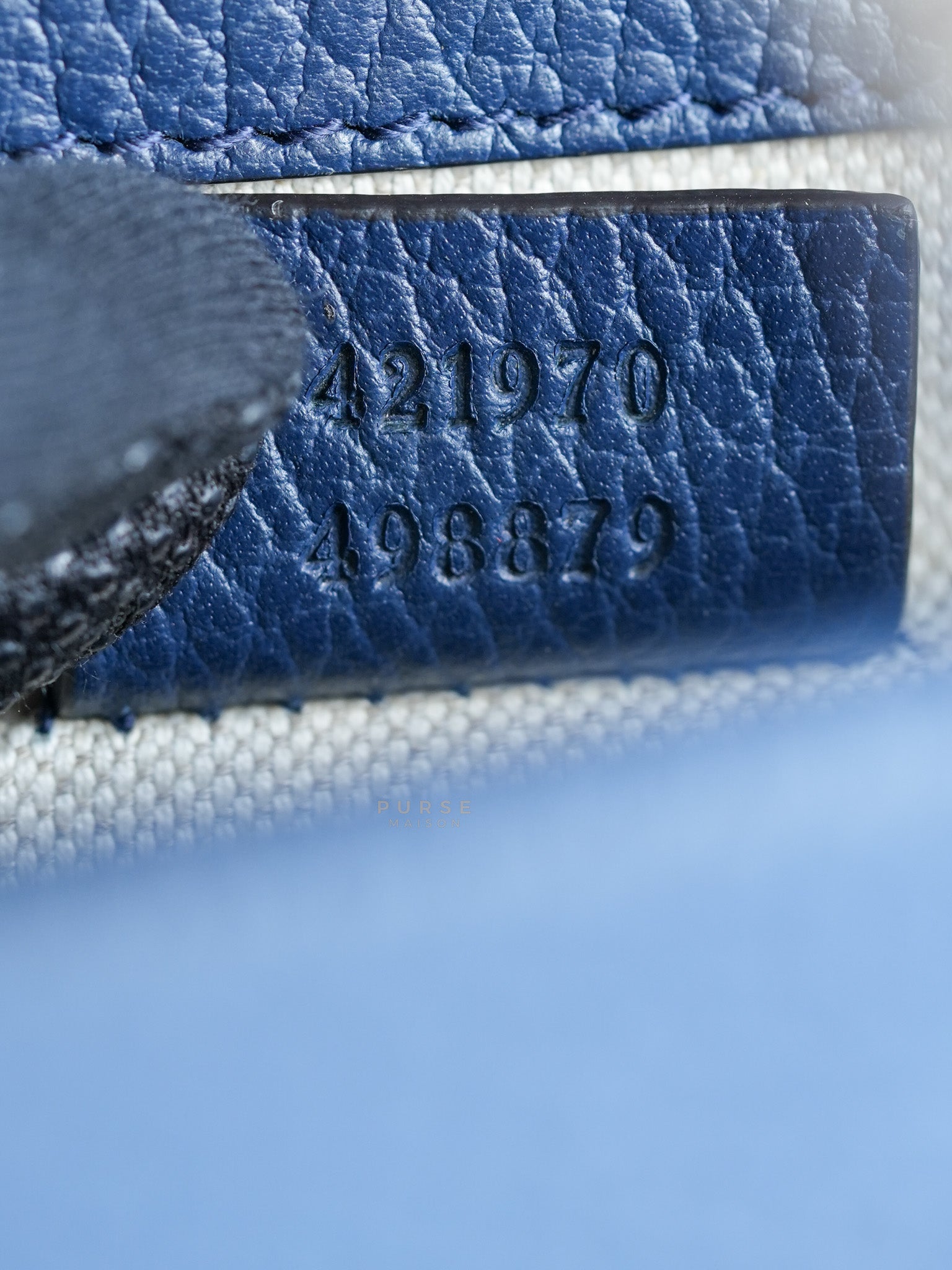 Mini Dionysus Dollar Crystal in Navy Blue Calfskin Leather | Purse Maison Luxury Bags Shop