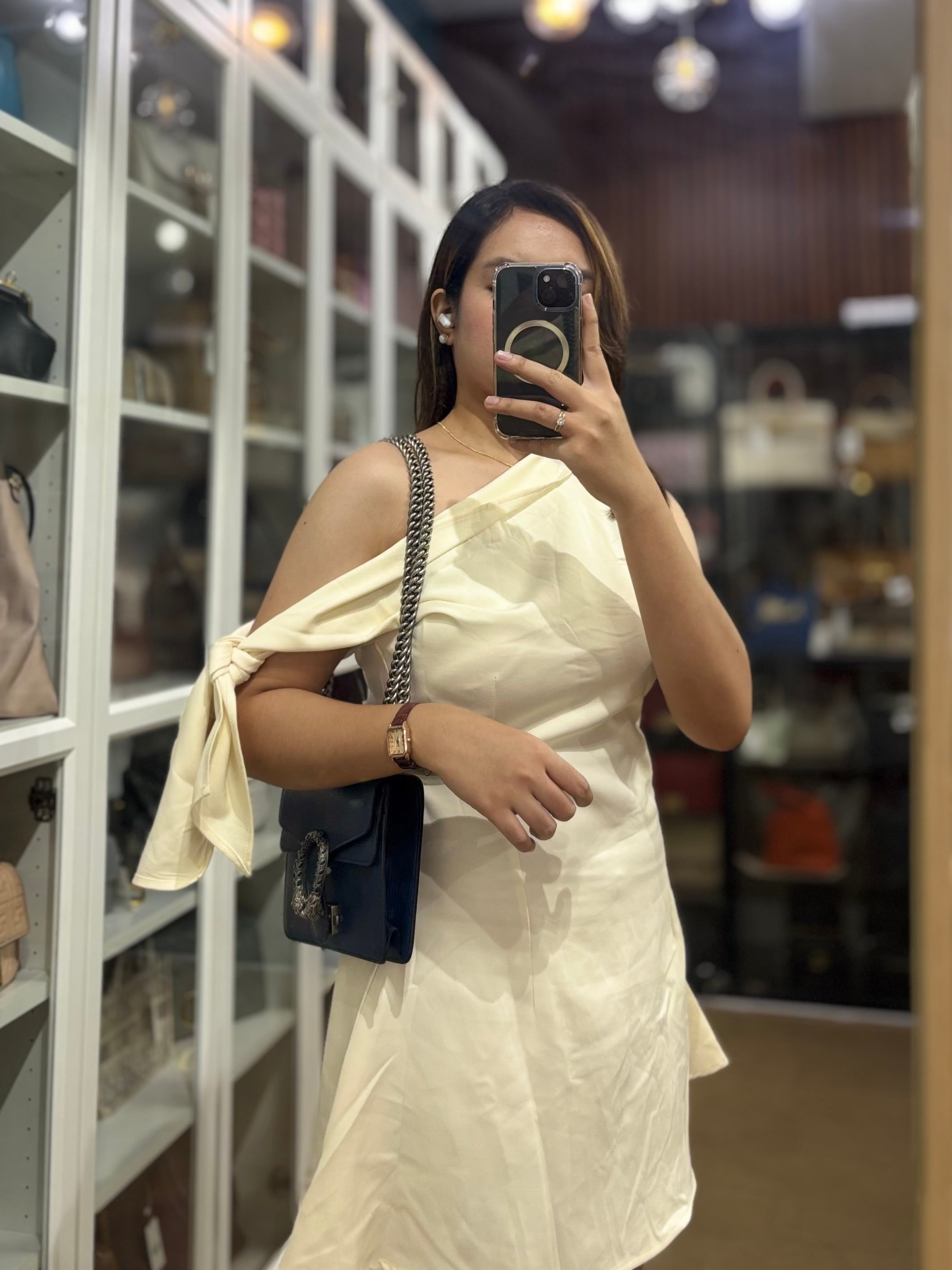 Mini Dionysus Dollar Crystal in Navy Blue Calfskin Leather | Purse Maison Luxury Bags Shop