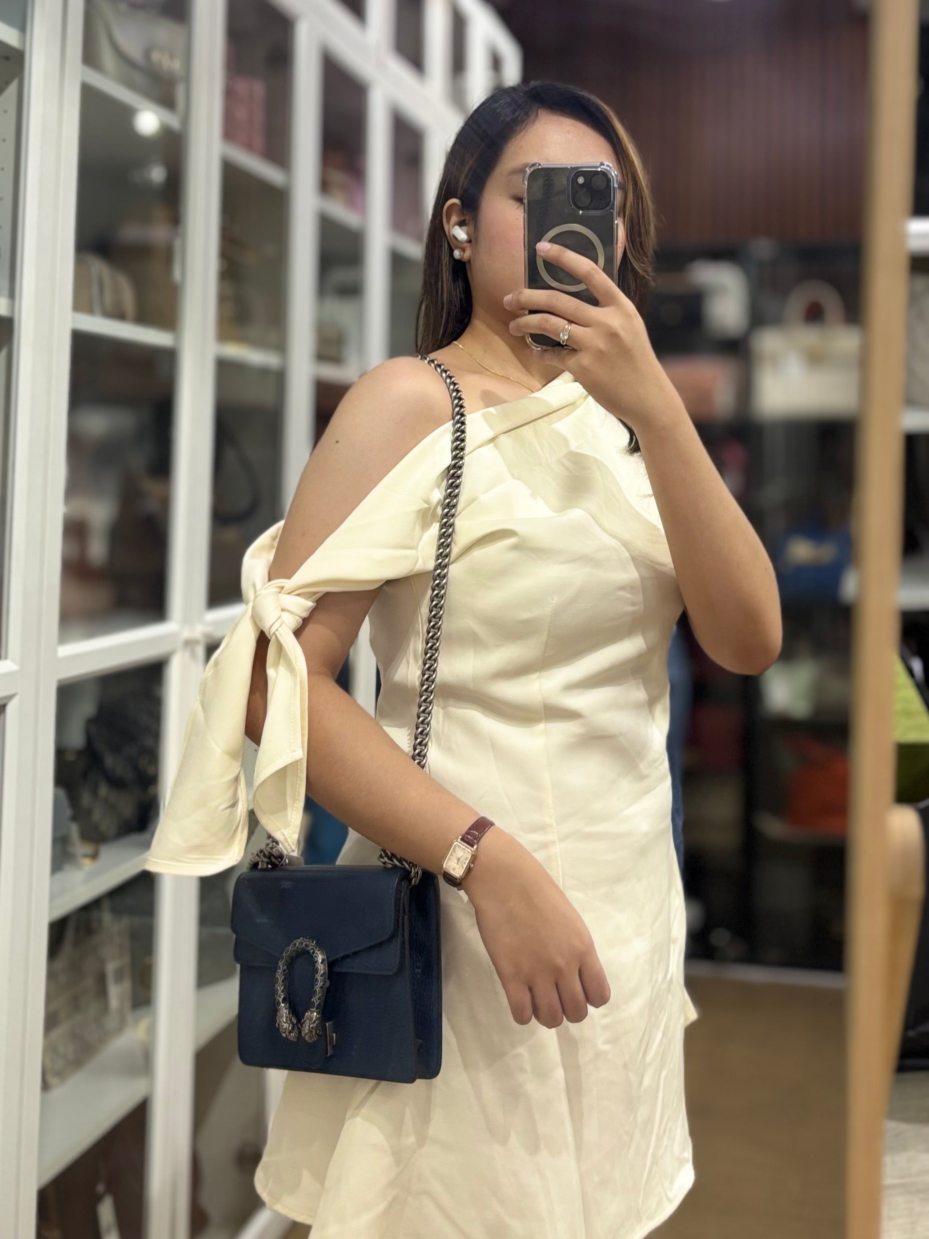 Mini Dionysus Dollar Crystal in Navy Blue Calfskin Leather | Purse Maison Luxury Bags Shop