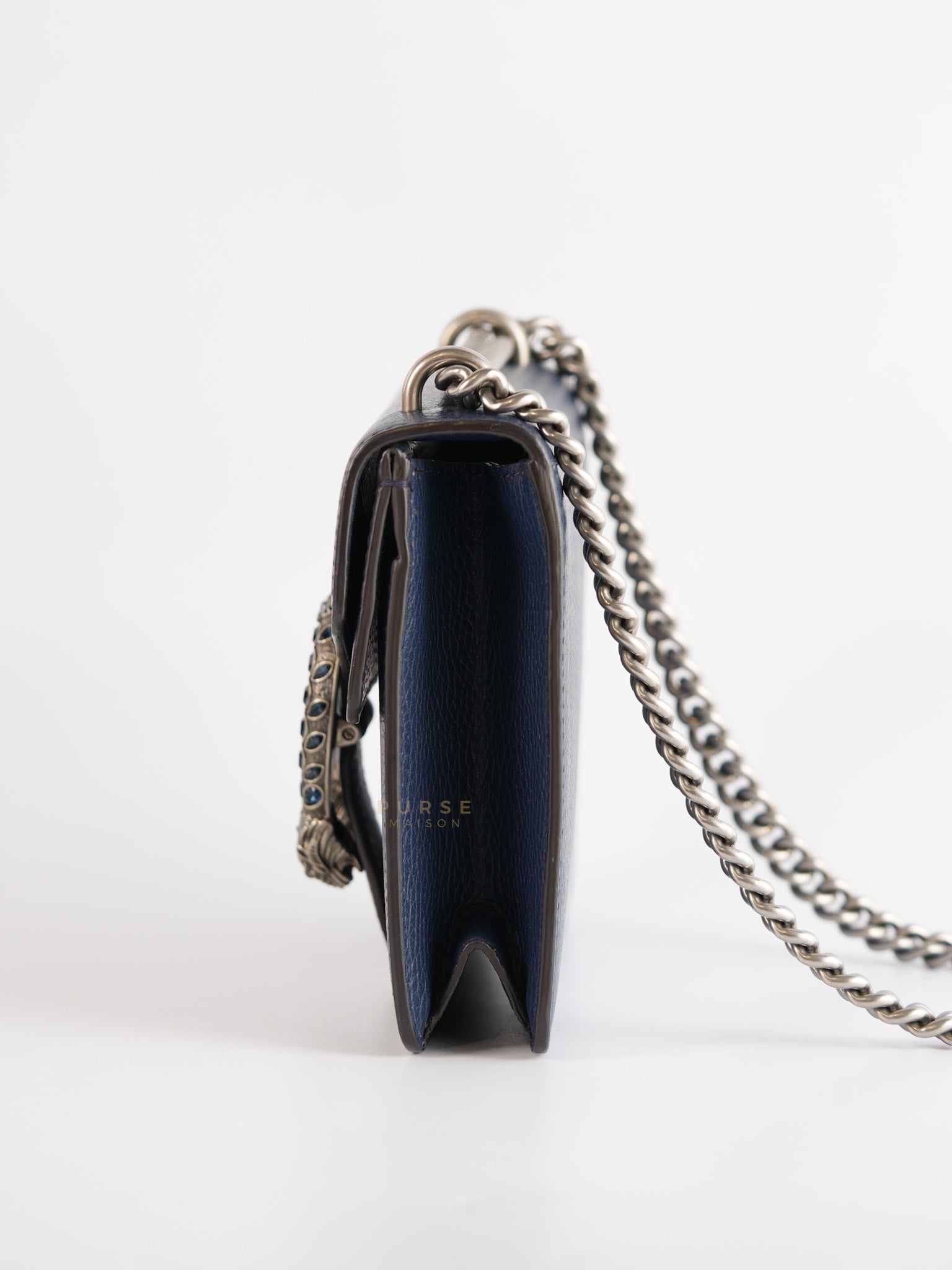 Mini Dionysus Dollar Crystal in Navy Blue Calfskin Leather | Purse Maison Luxury Bags Shop