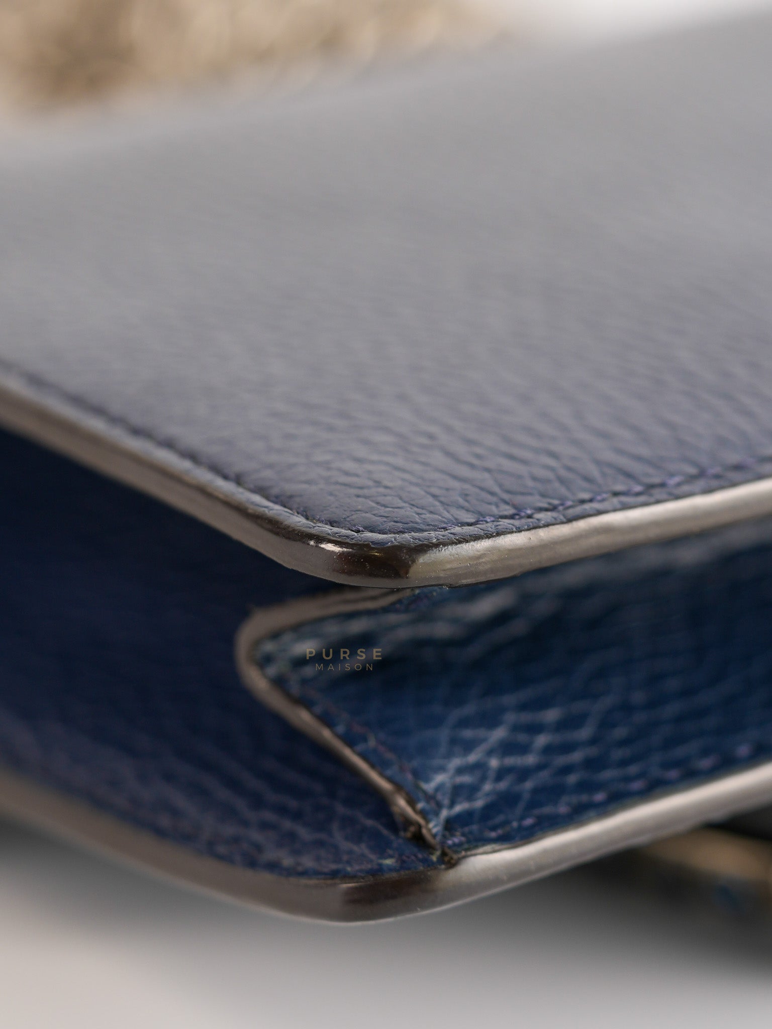 Mini Dionysus Dollar Crystal in Navy Blue Calfskin Leather | Purse Maison Luxury Bags Shop