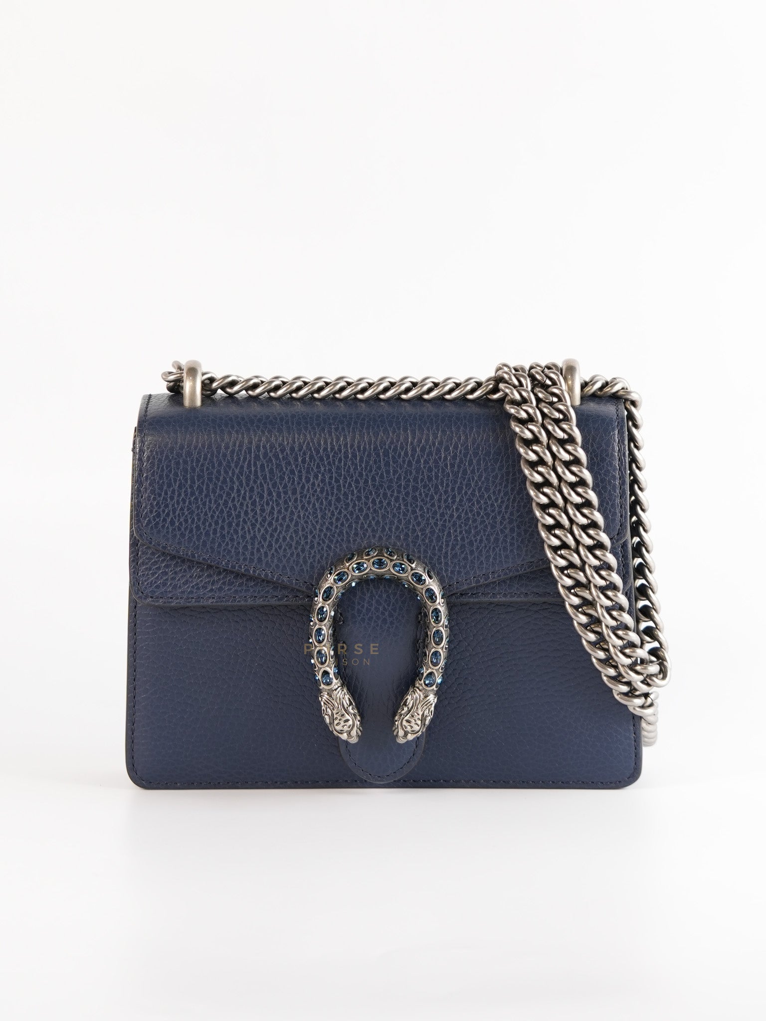 Mini Dionysus Dollar Crystal in Navy Blue Calfskin Leather | Purse Maison Luxury Bags Shop
