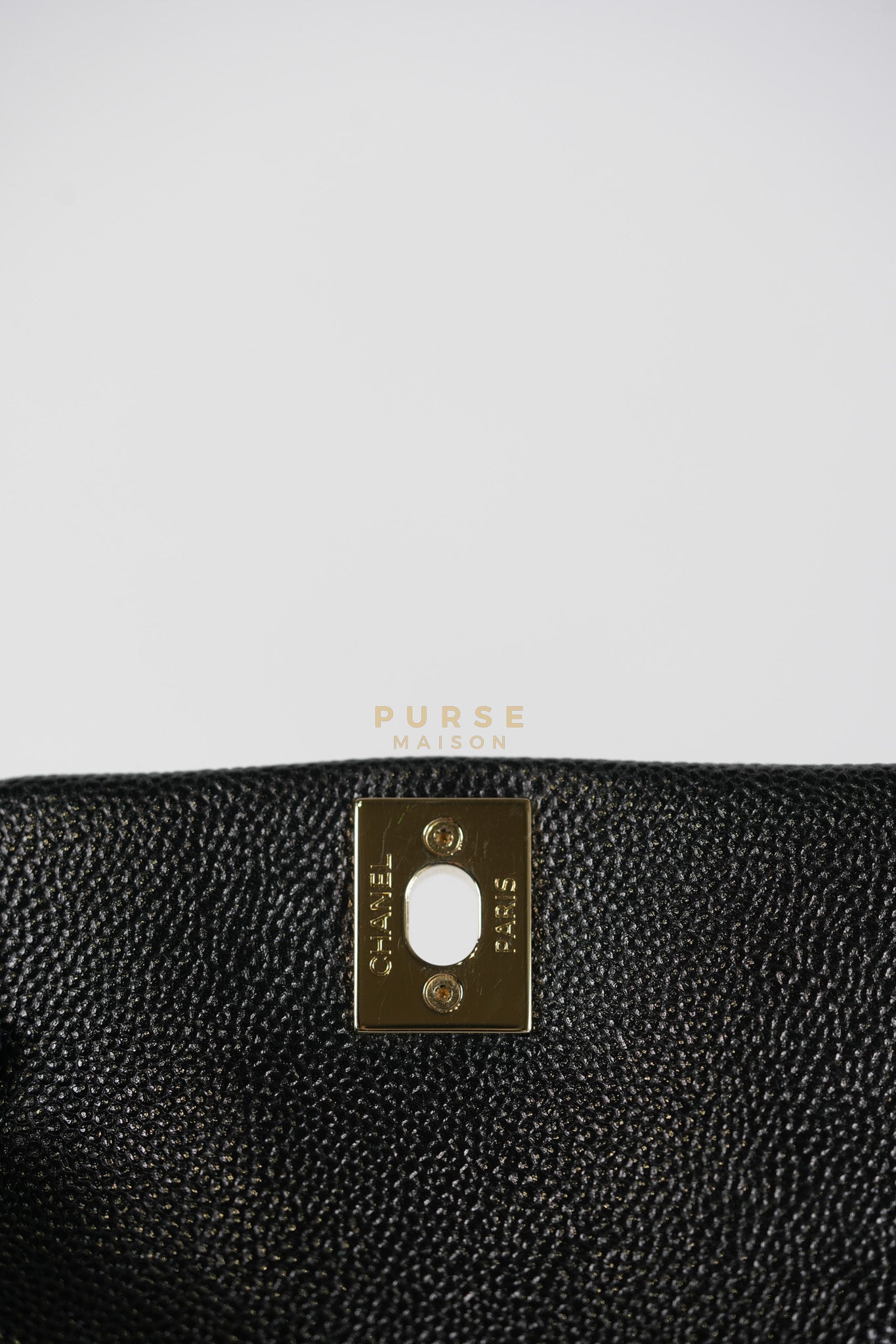 Mini Duma Backpack Black Caviar Leather Light Gold Hardware (Microchip) | Purse Maison Luxury Bags Shop