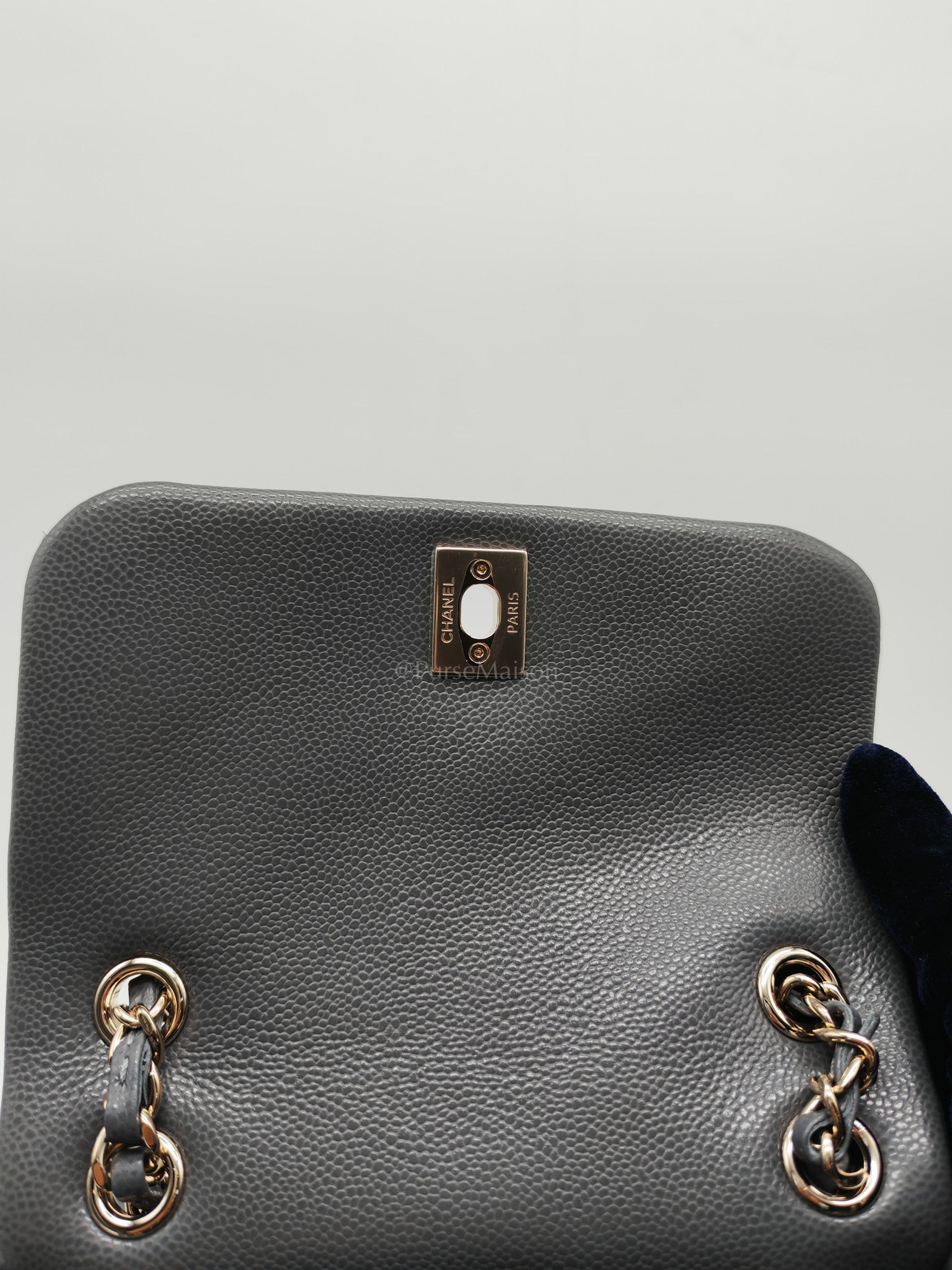 Mini Duma Backpack in Gray Quilted Caviar Leather and Light Gold Hardware (Microchip) | Purse Maison Luxury Bags Shop