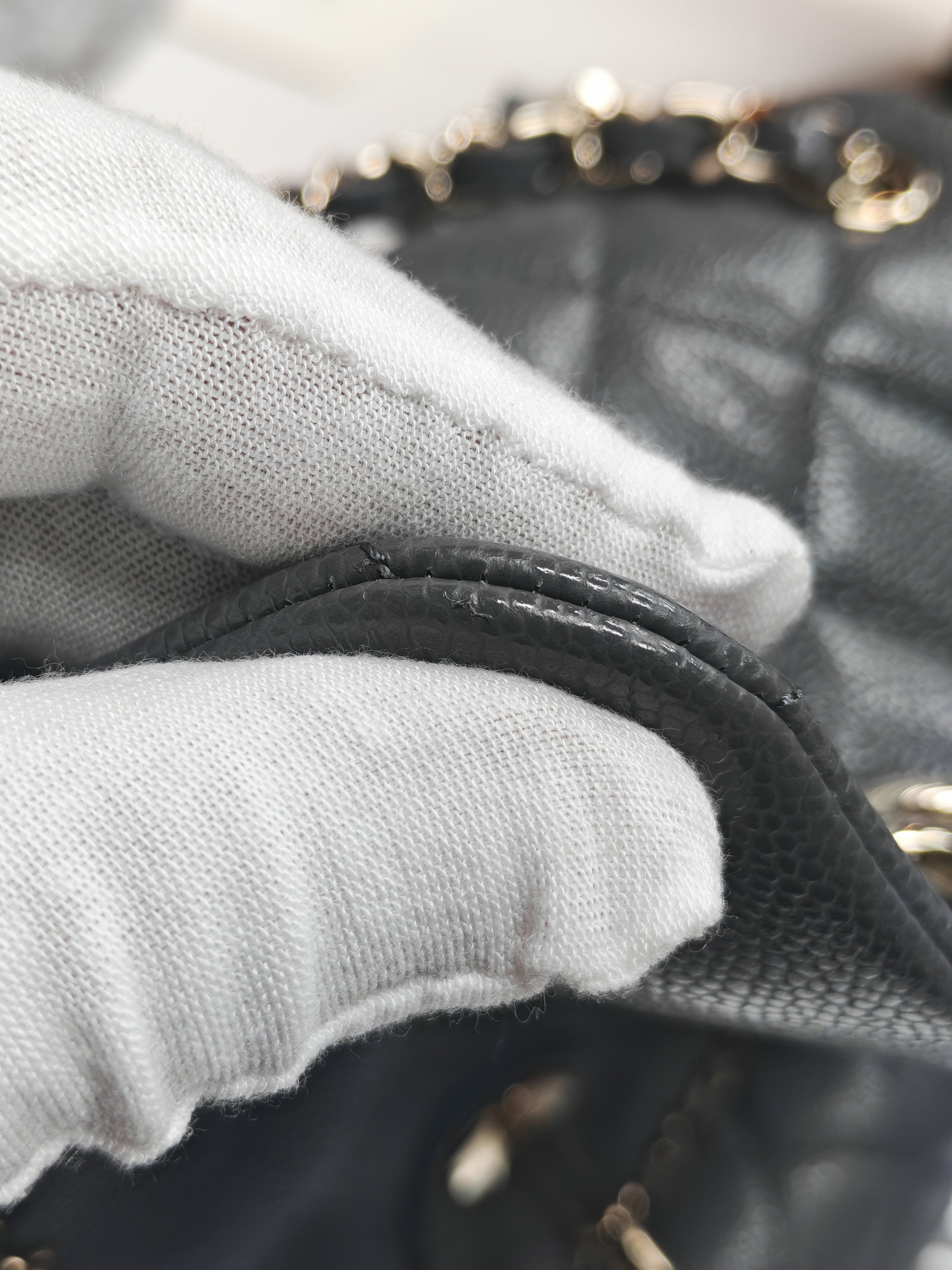 Mini Duma Backpack in Gray Quilted Caviar Leather and Light Gold Hardware (Microchip) | Purse Maison Luxury Bags Shop