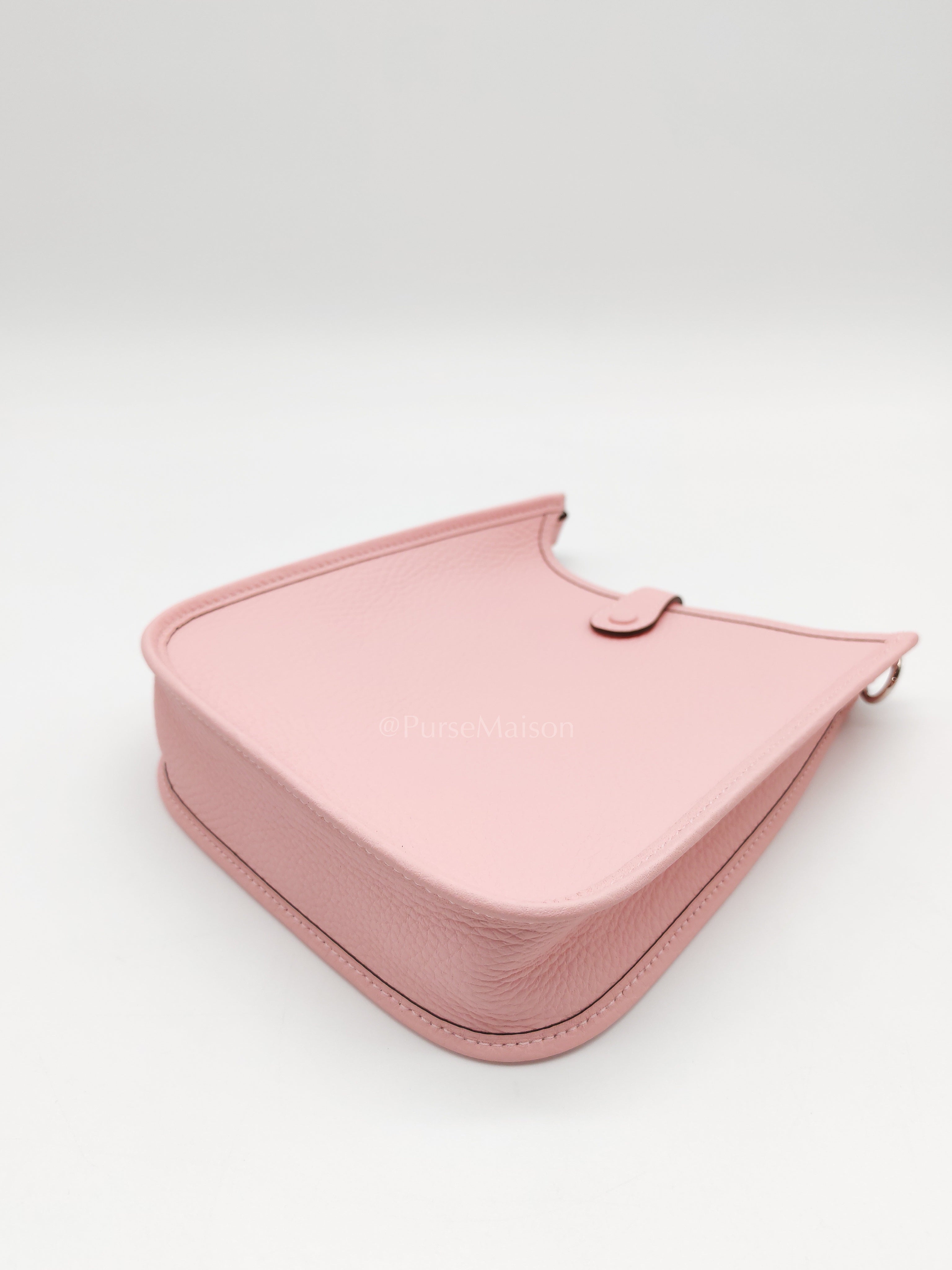 Mini Evelyne TPM in Rose Sakura Clemence Leather and Palladium Hardware Stamp K (2025) | Purse Maison Luxury Bags Shop