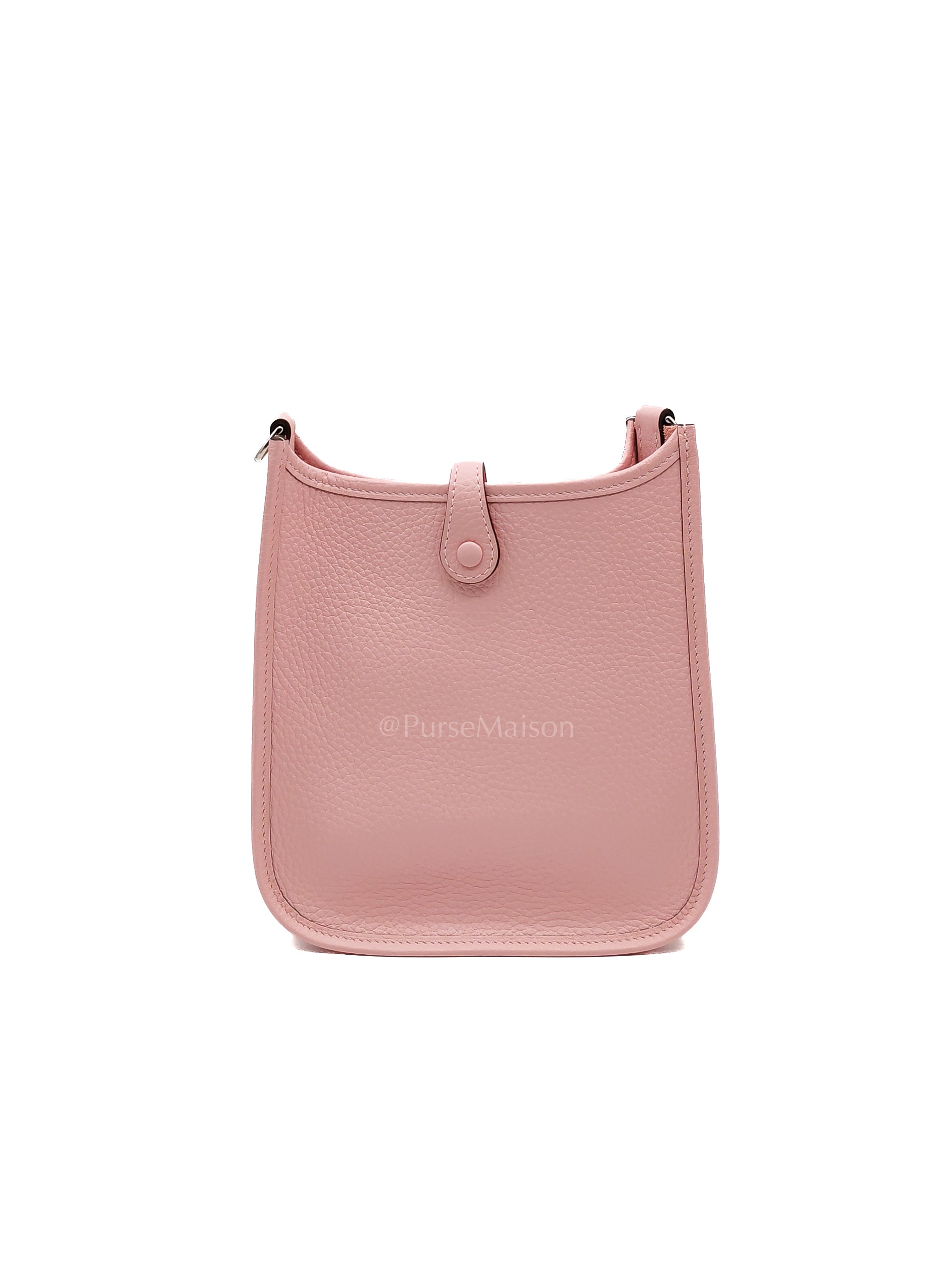 Mini Evelyne TPM in Rose Sakura Clemence Leather and Palladium Hardware Stamp K (2025) | Purse Maison Luxury Bags Shop